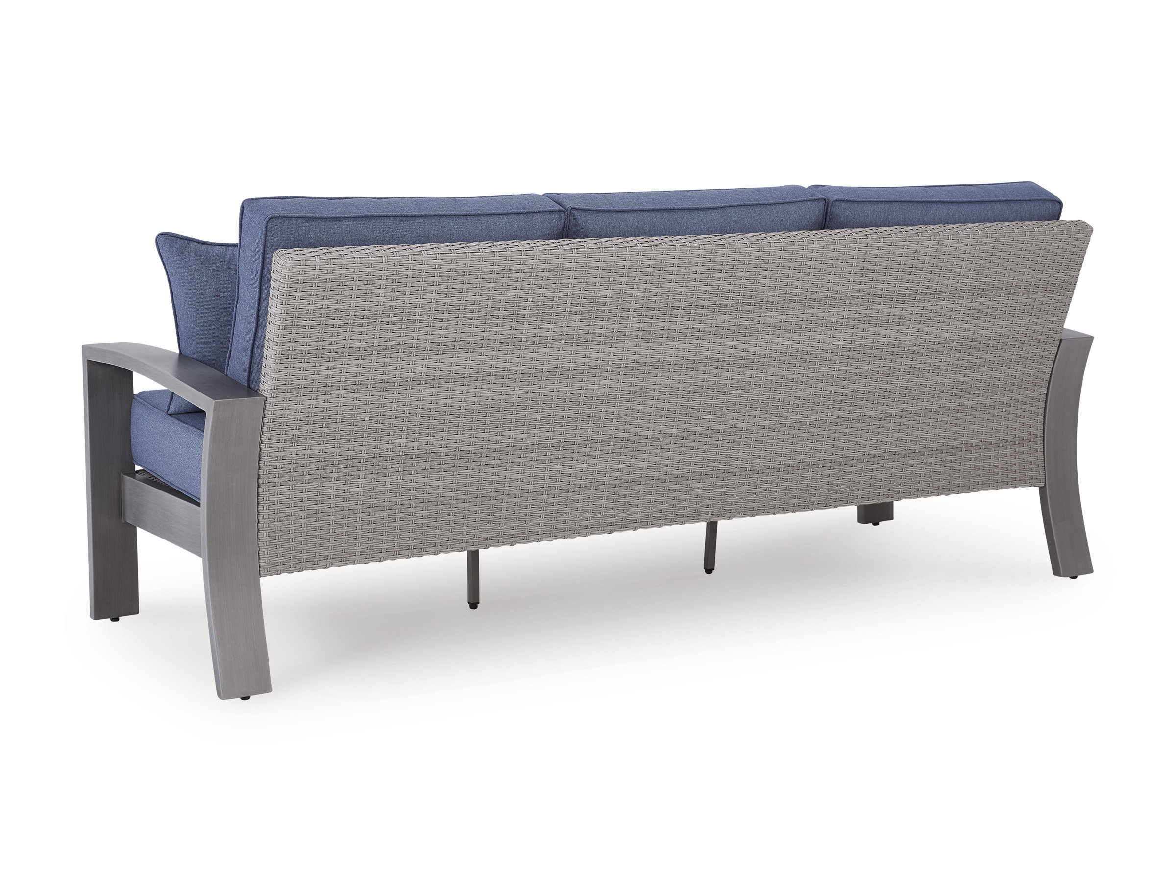 Half Moon Beach Resin Wicker/Aluminum Sofa with Cushion