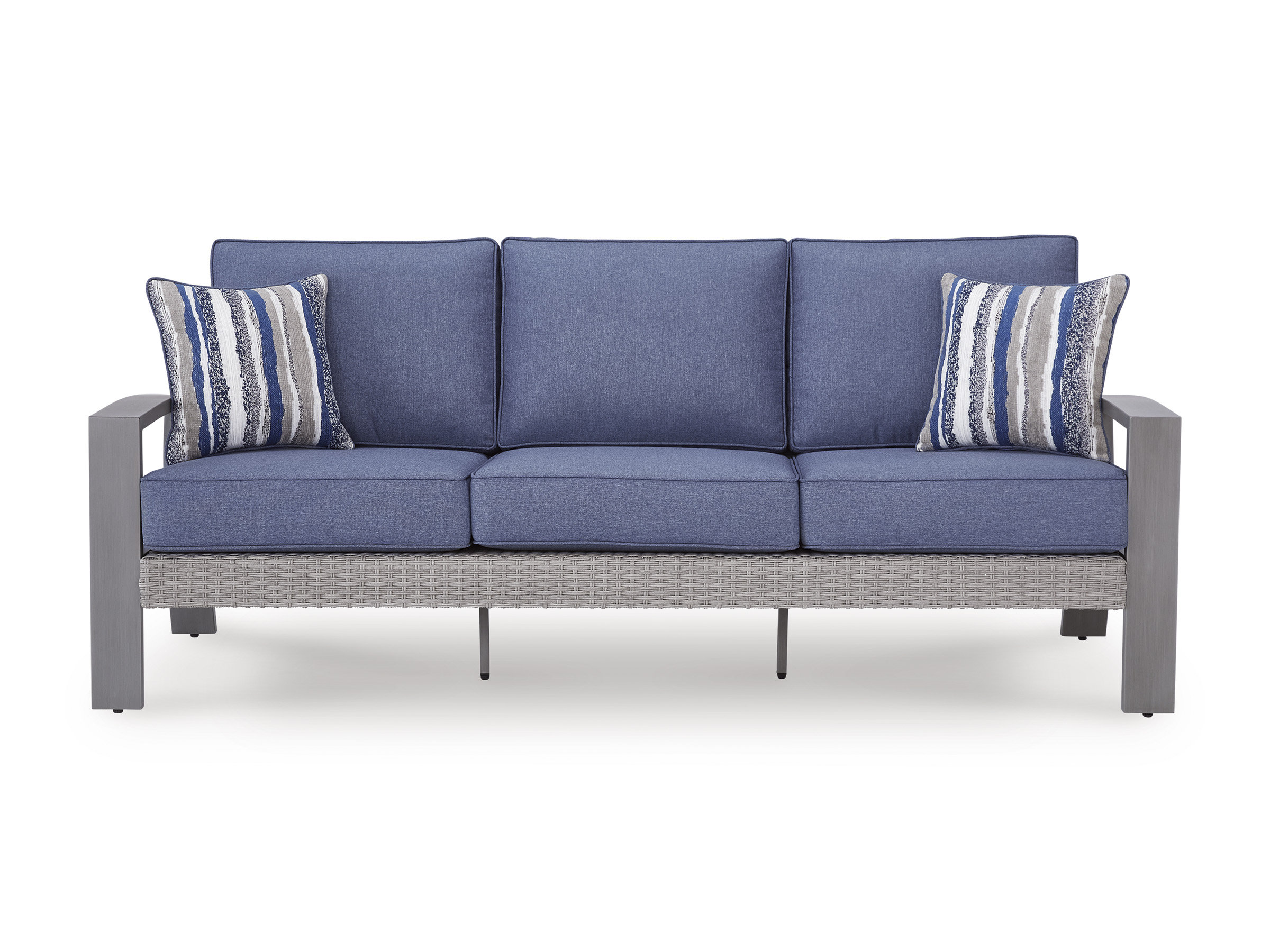 Half Moon Beach Resin Wicker/Aluminum Sofa with Cushion
