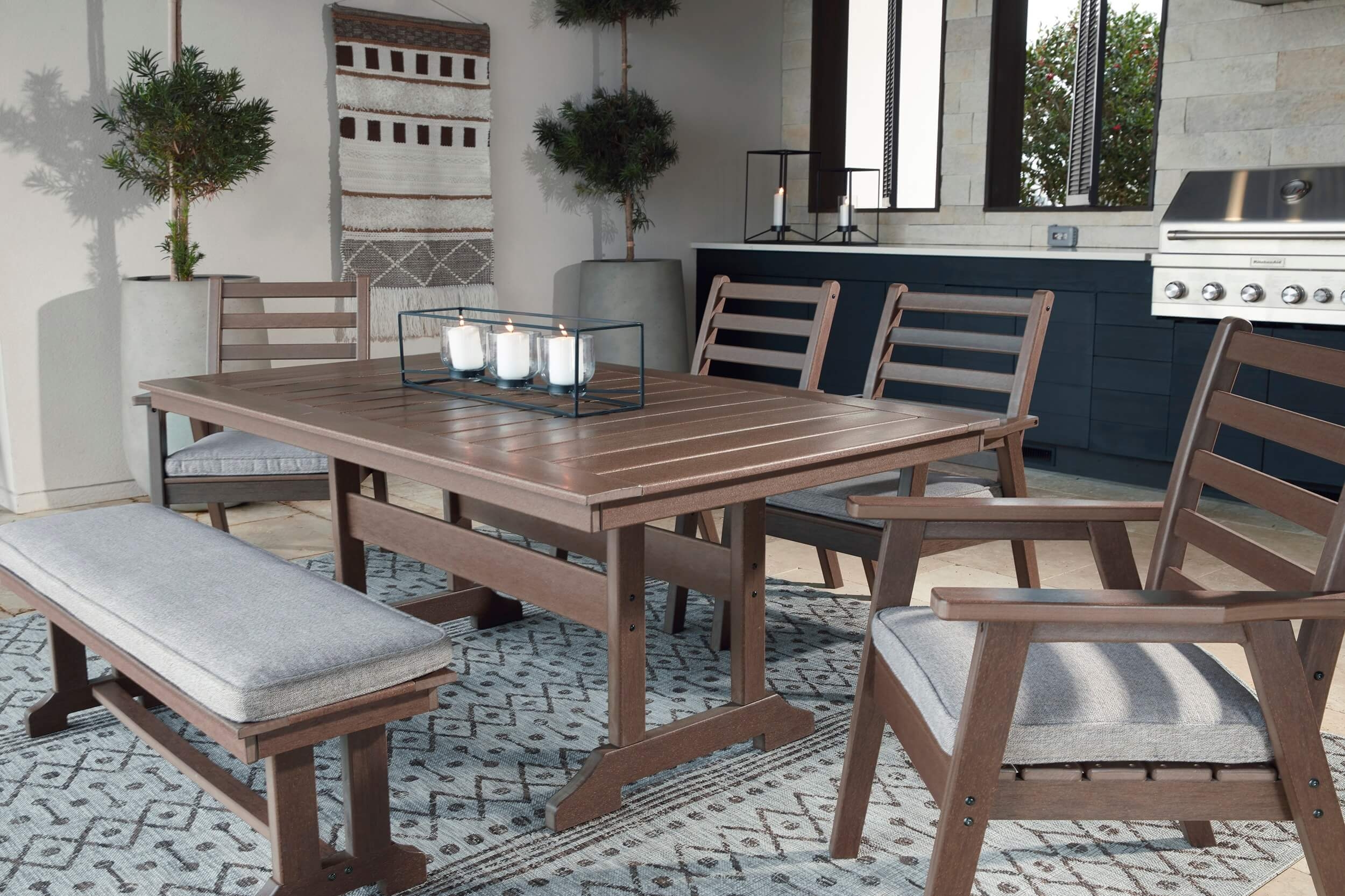 Emmeline Outdoor High-Density Polyethylene Dining Table