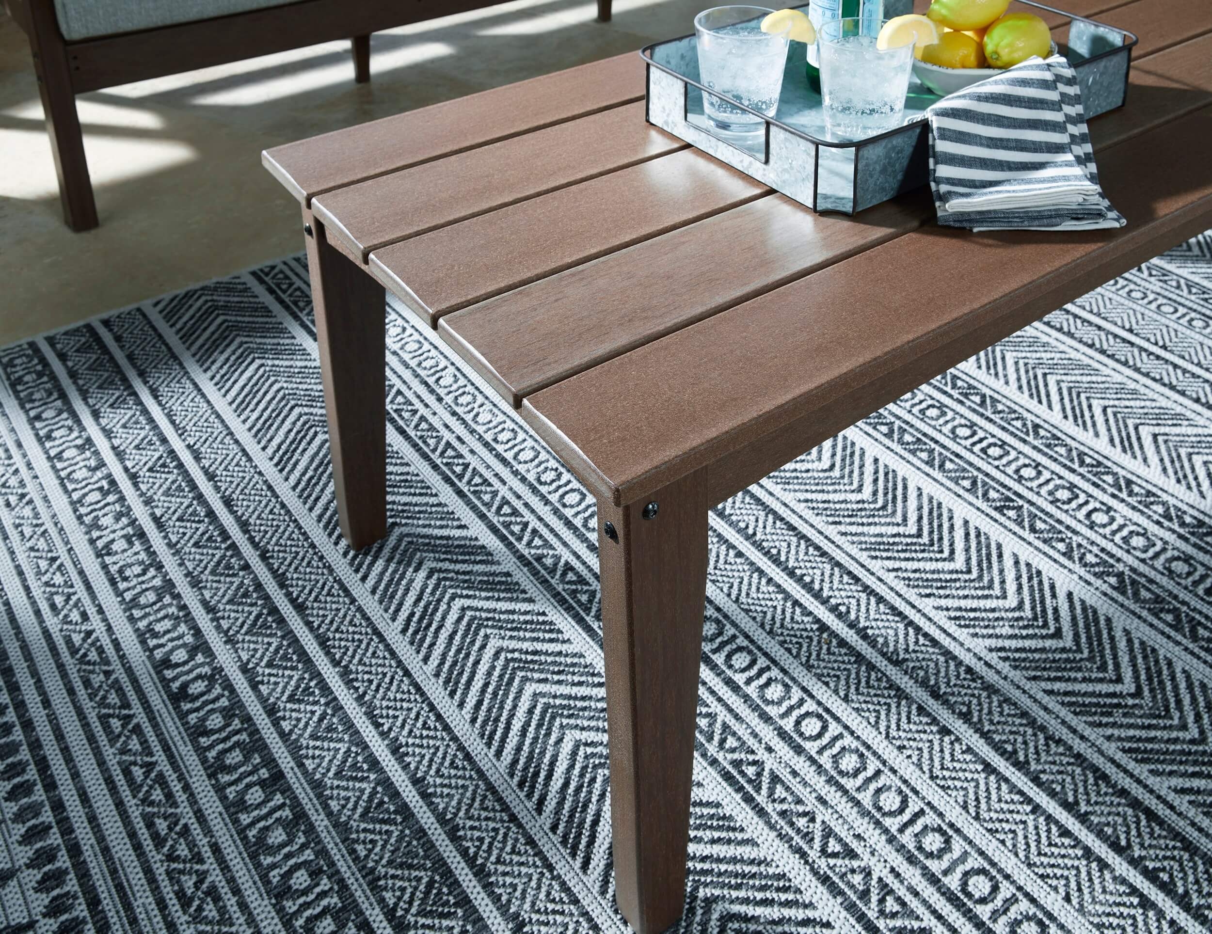 Emmeline Outdoor Rectangular High-Density Polyethylene Coffee Table