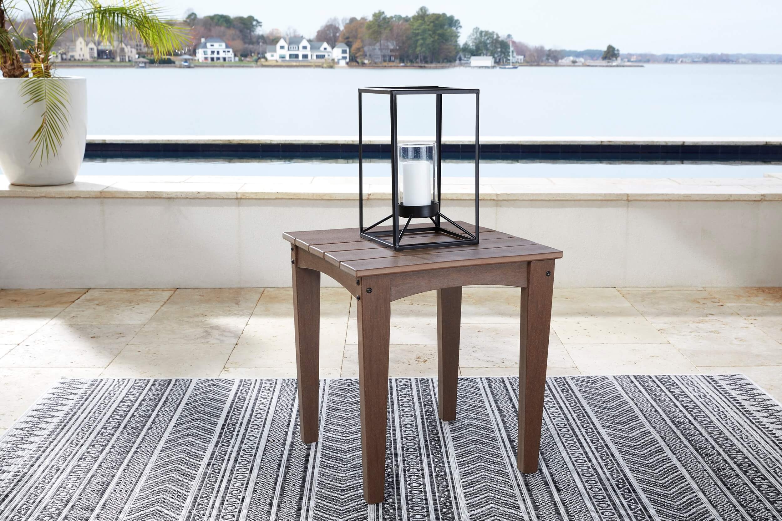 Emmeline Outdoor Square High-Density Polyethylene End Table