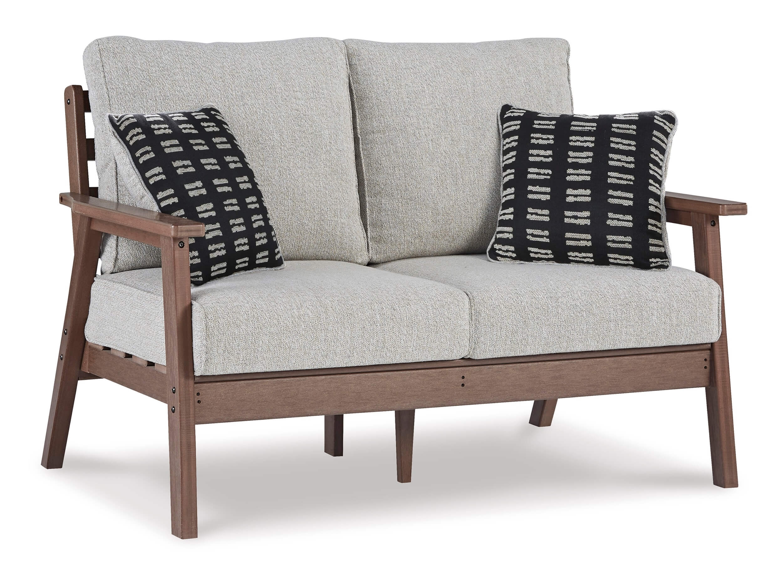Emmeline Outdoor Nuvella Fabric/High-Density Polyethylene Set w/Pillows