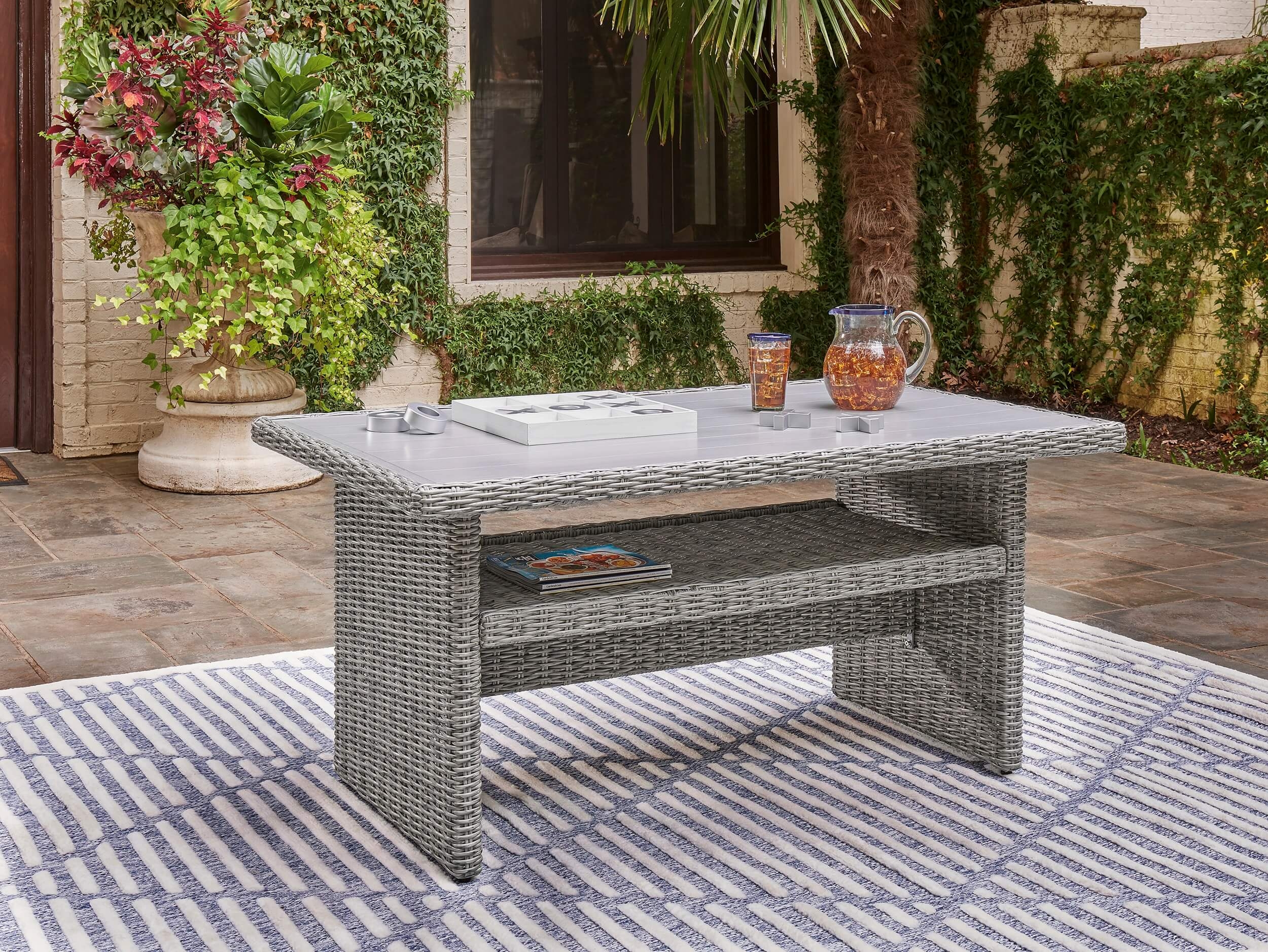 Naples Beach Outdoor Nuvella Fabric/Resin Wicker Set