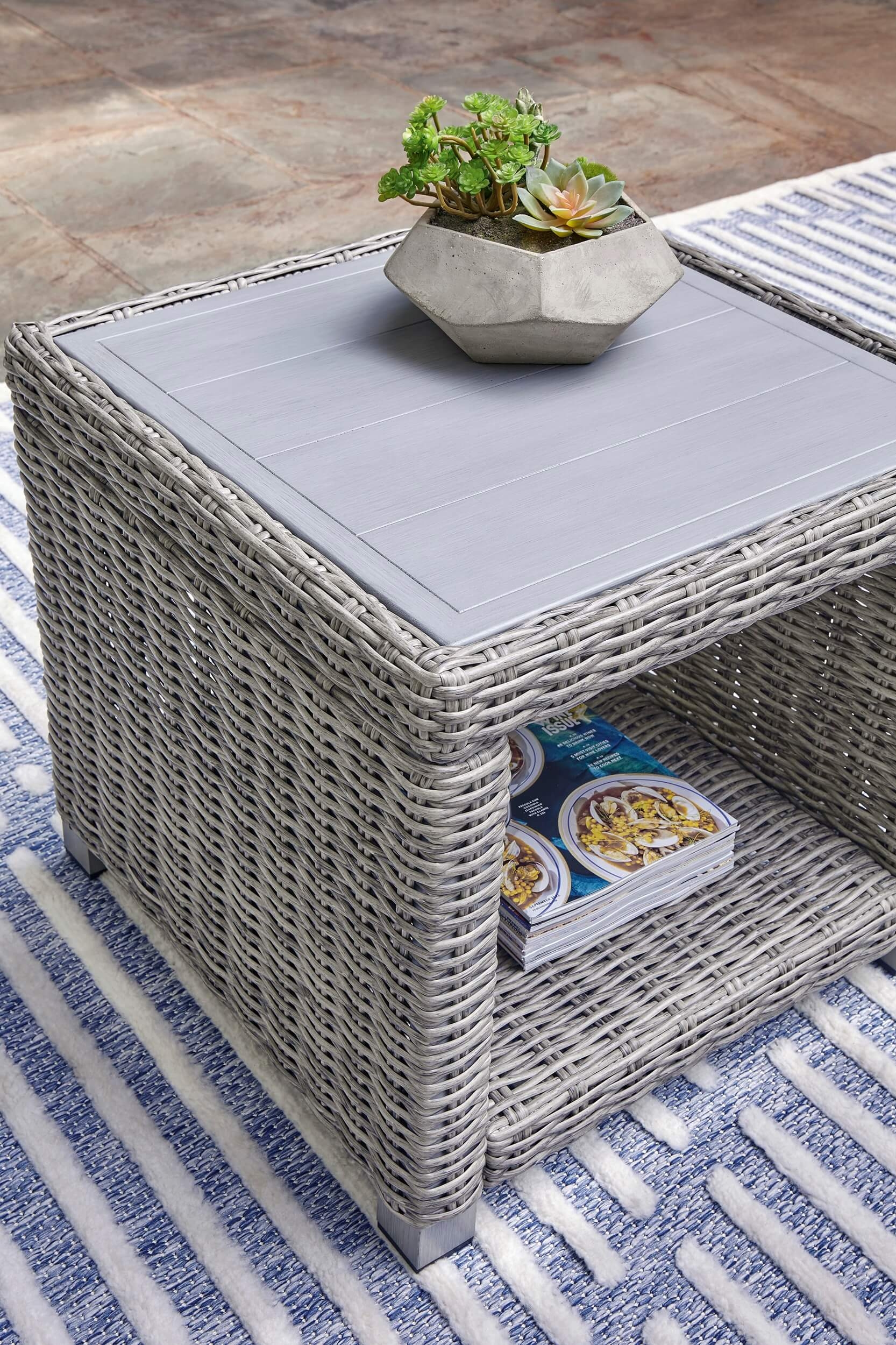 Naples Beach Outdoor Resin Wicker End Table