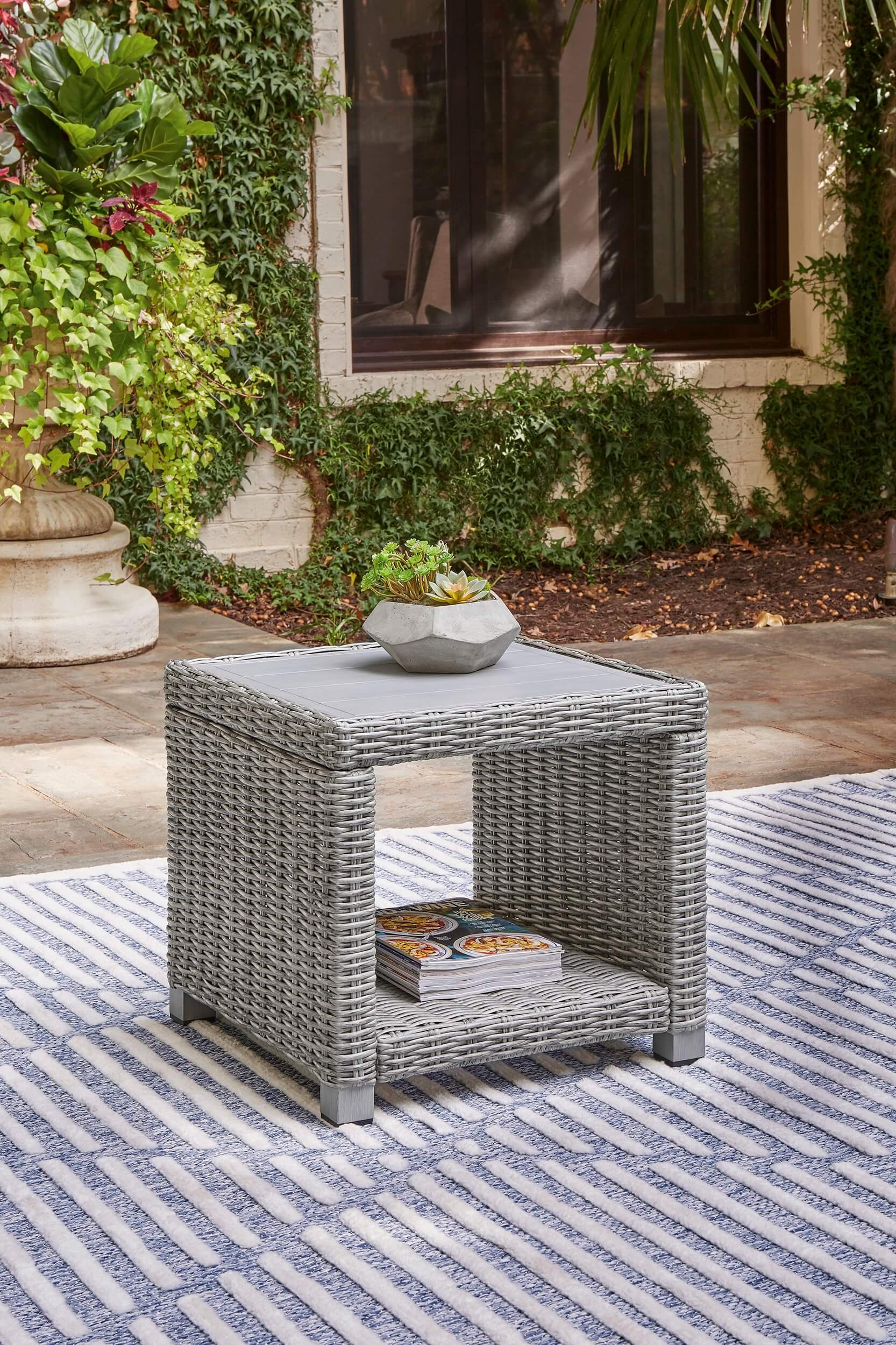 Naples Beach Outdoor Resin Wicker End Table