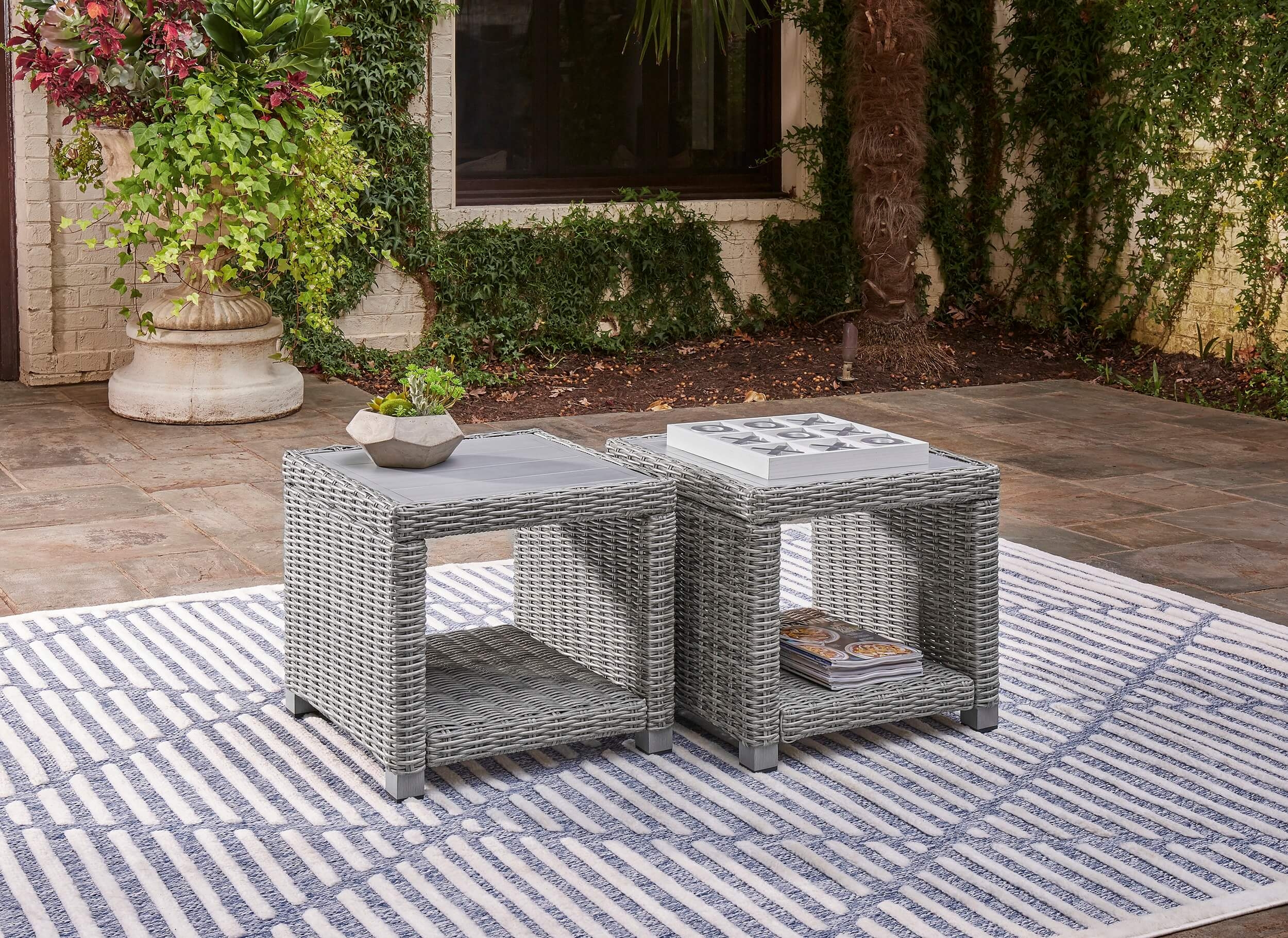 Naples Beach Outdoor Nuvella Fabric/Resin Wicker Set