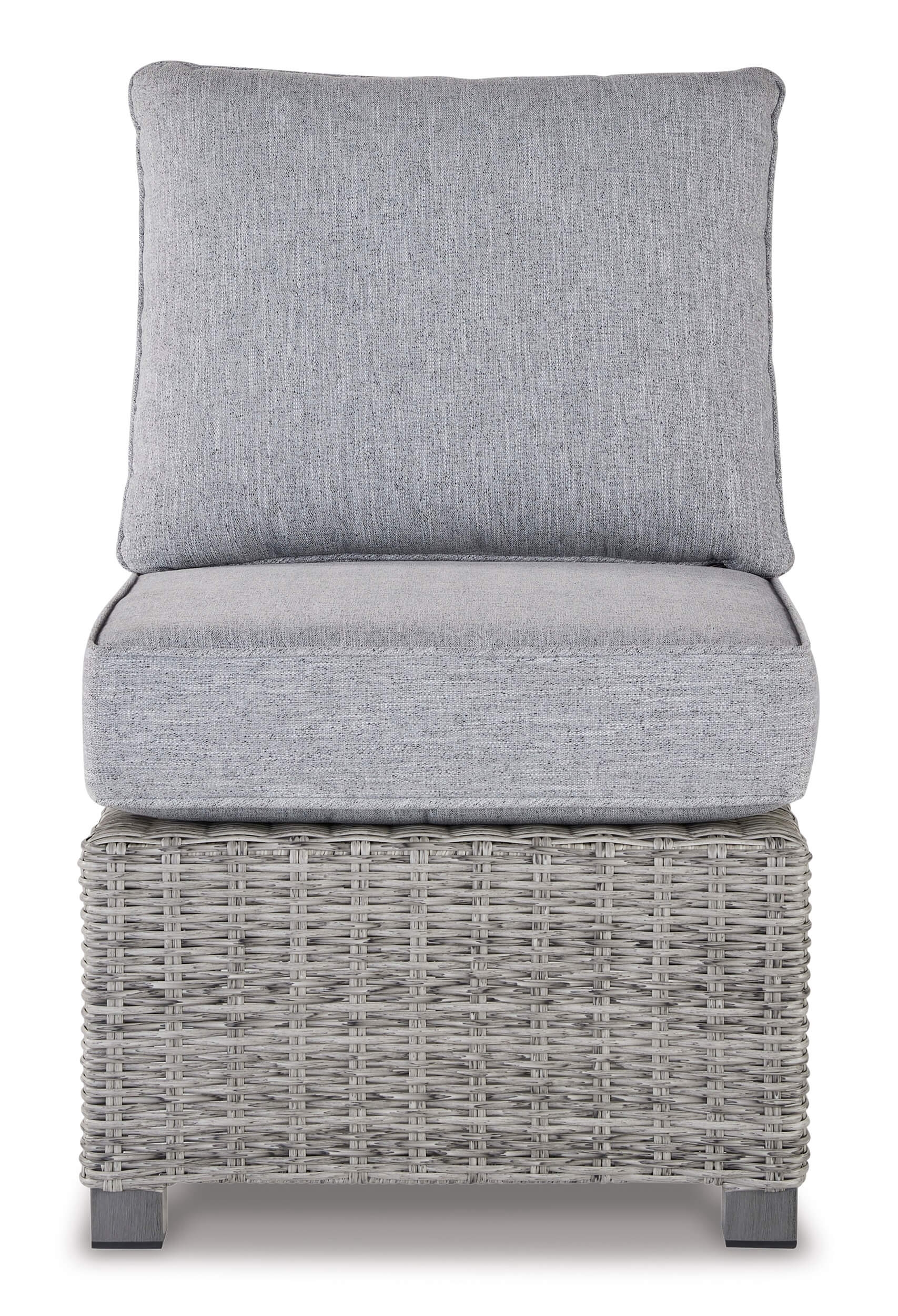 Naples Beach Outdoor Nuvella Fabric/Resin Wicker Armless Chair w/Cushion