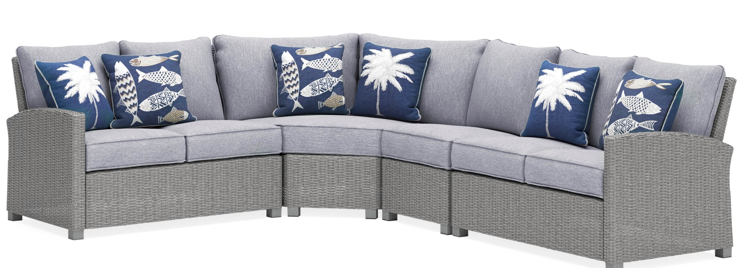 Naples Beach Outdoor Nuvella Fabric/Resin Wicker Set
