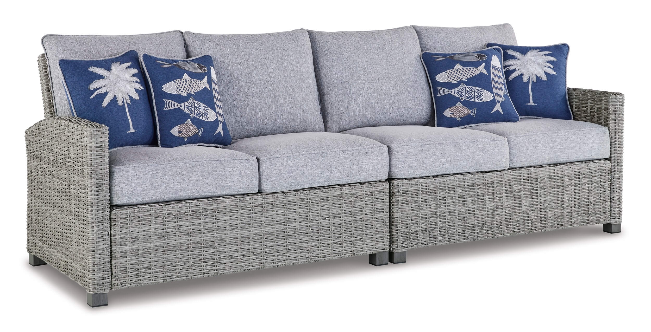Naples Beach Outdoor Nuvella Fabric/Resin Wicker Set