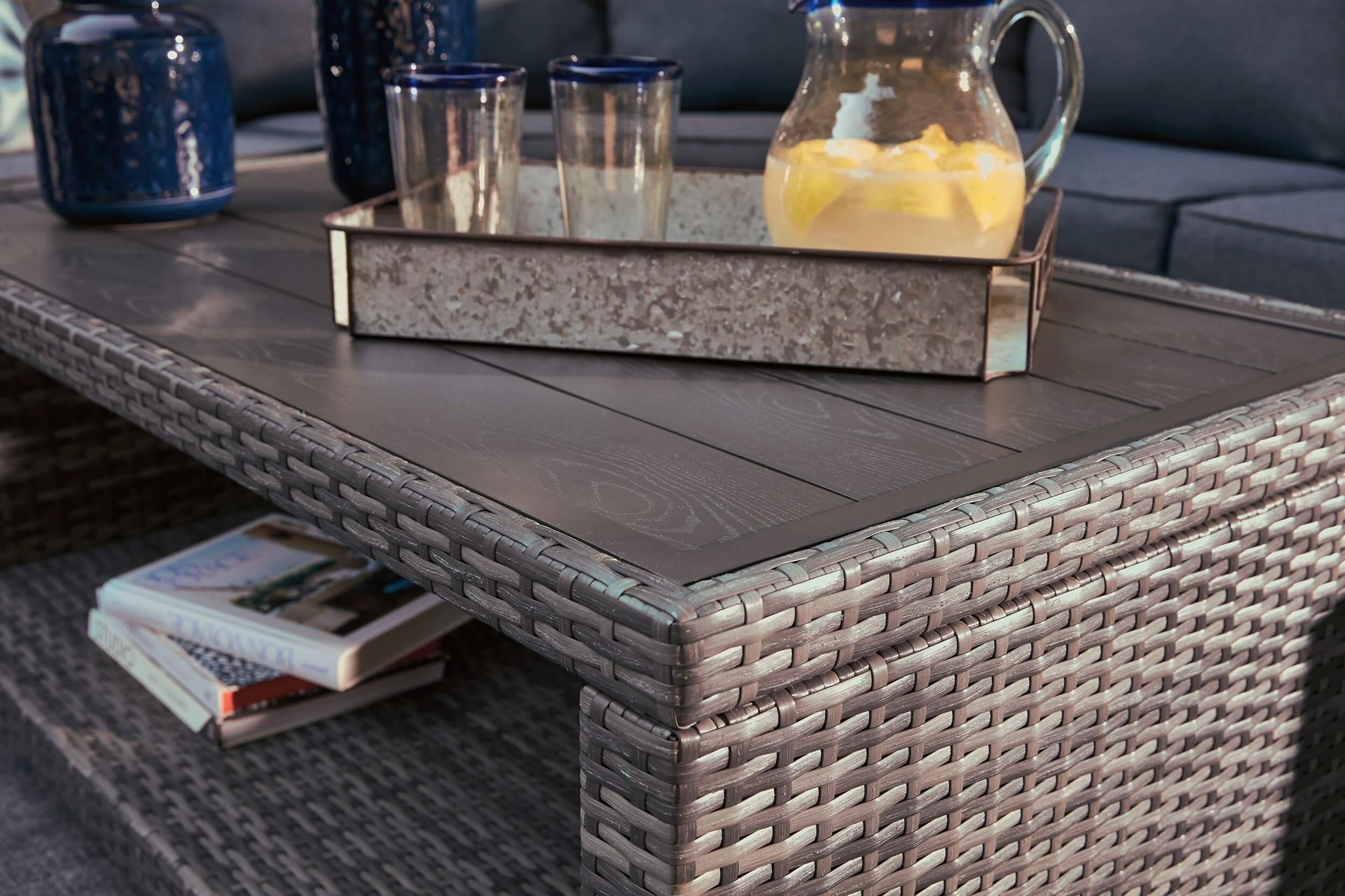Salem Beach Outdoor Nuvella Fabric/Resin Wicker Set