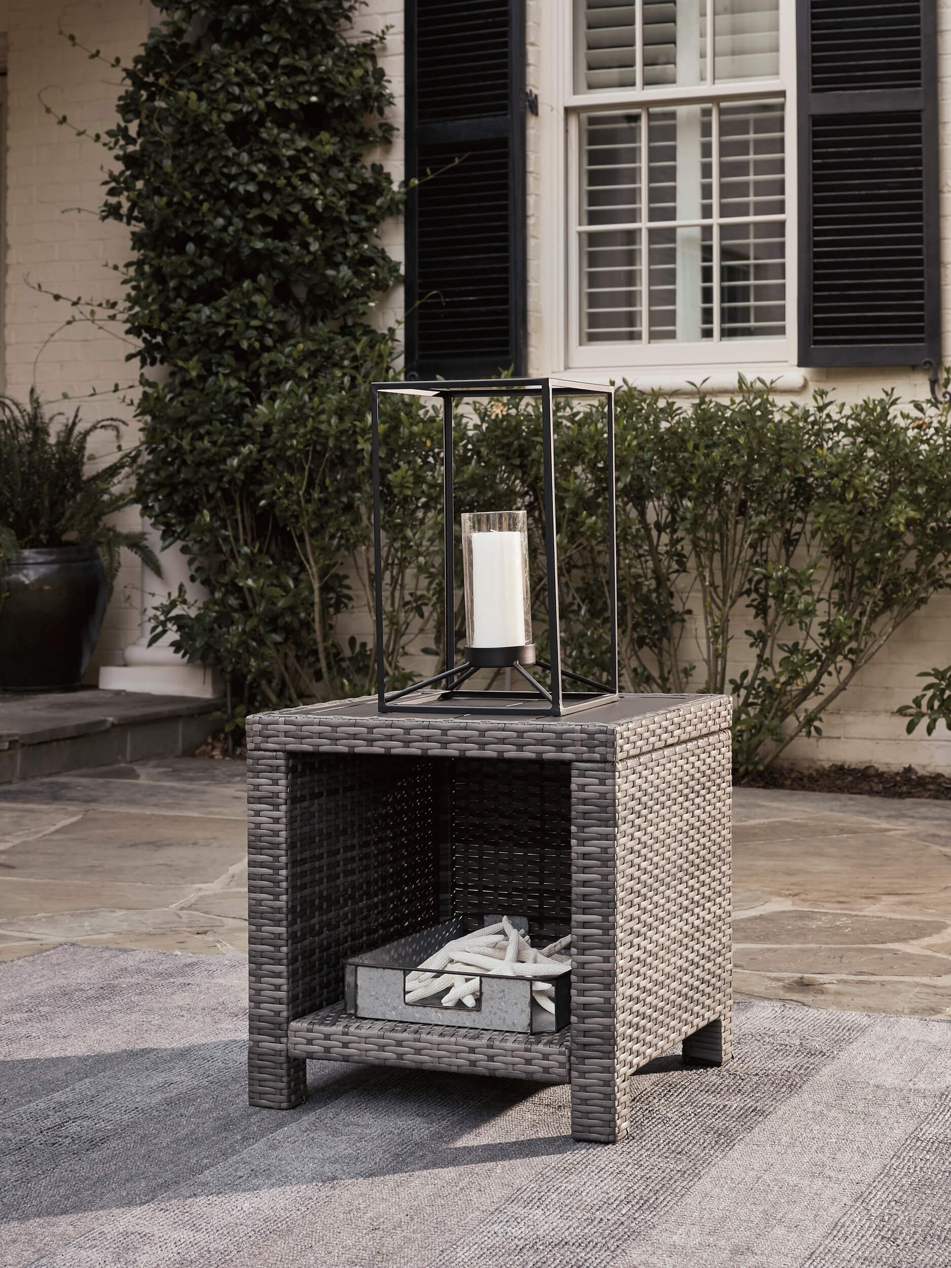 Salem Beach Outdoor Resin Wicker Square End Table