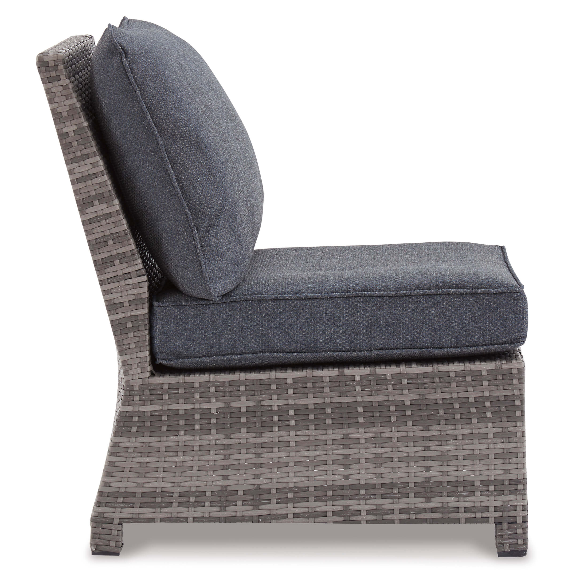 Salem Beach Outdoor Nuvella Fabric/Resin Wicker Armless Chair w/Cushion