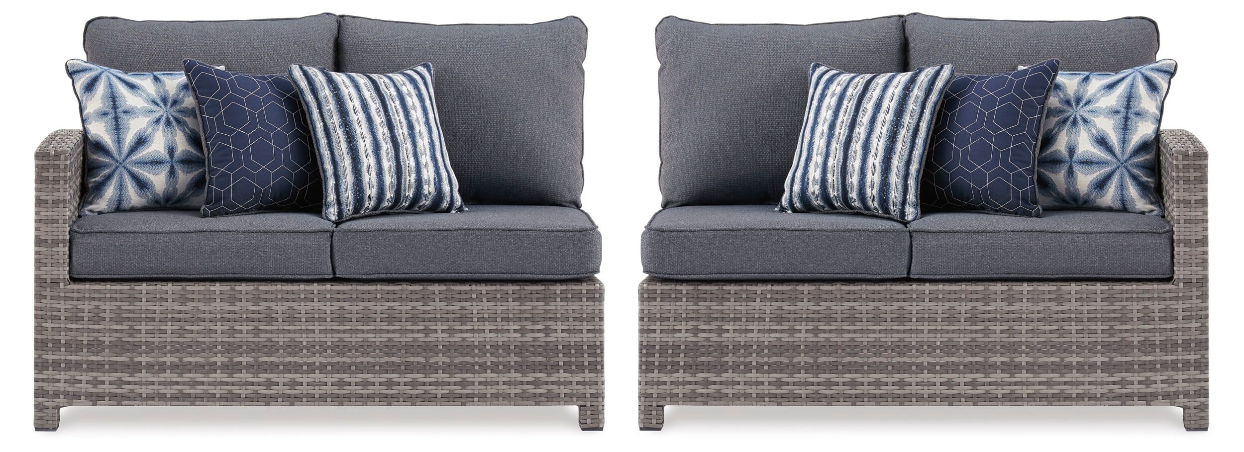 Salem Beach Outdoor Nuvella Fabric/Resin Wicker Left-Arm Facing & Right-Arm Facing Loveseat