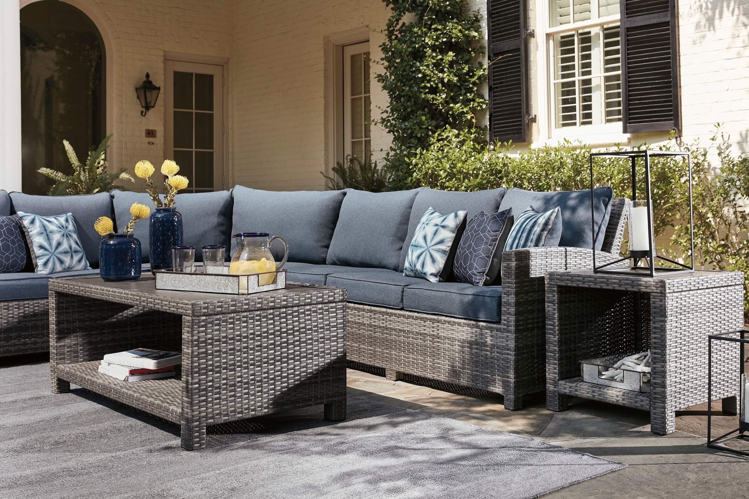 Salem Beach Outdoor Nuvella Fabric/Resin Wicker Set