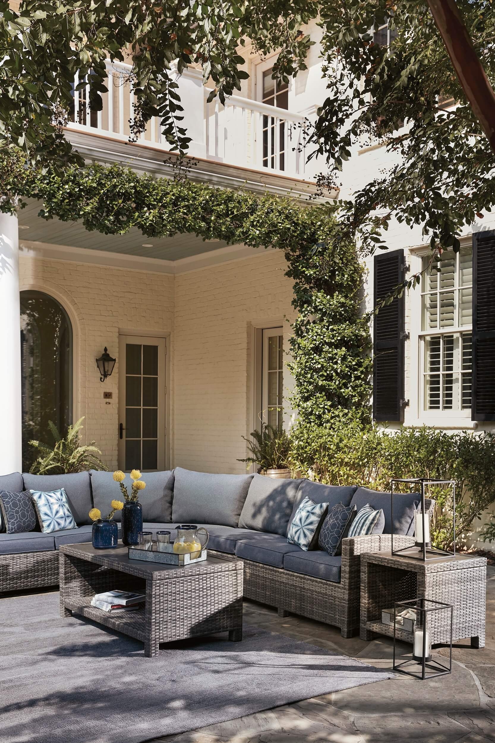 Salem Beach Outdoor Nuvella Fabric/Resin Wicker Set