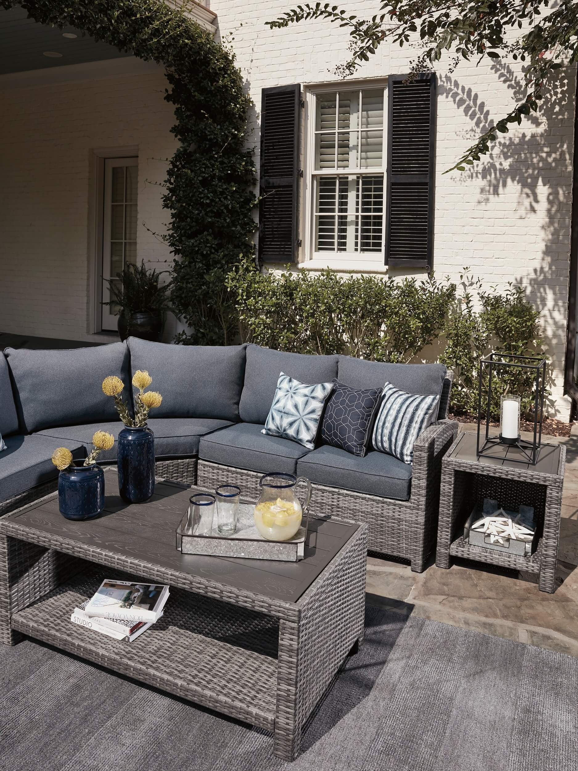 Salem Beach Outdoor Nuvella Fabric/Resin Wicker Set