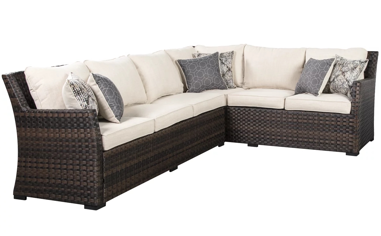 Easy Isle Resin/Fabric Sofa Sectional with Cushions