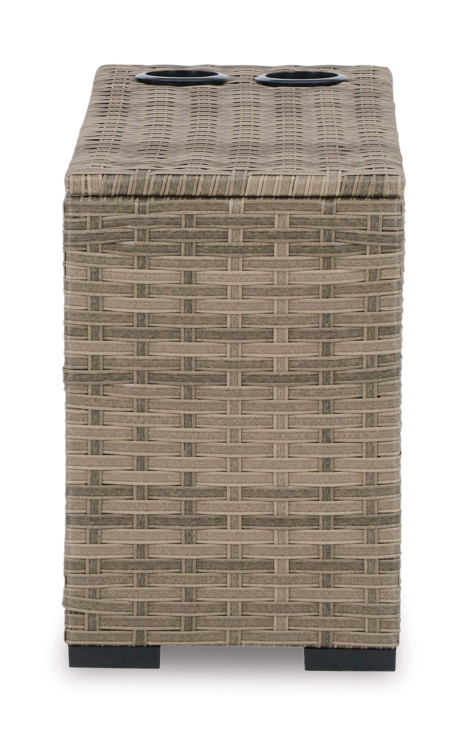 Calworth Outdoor Resin Wicker Console w/Drink Holders