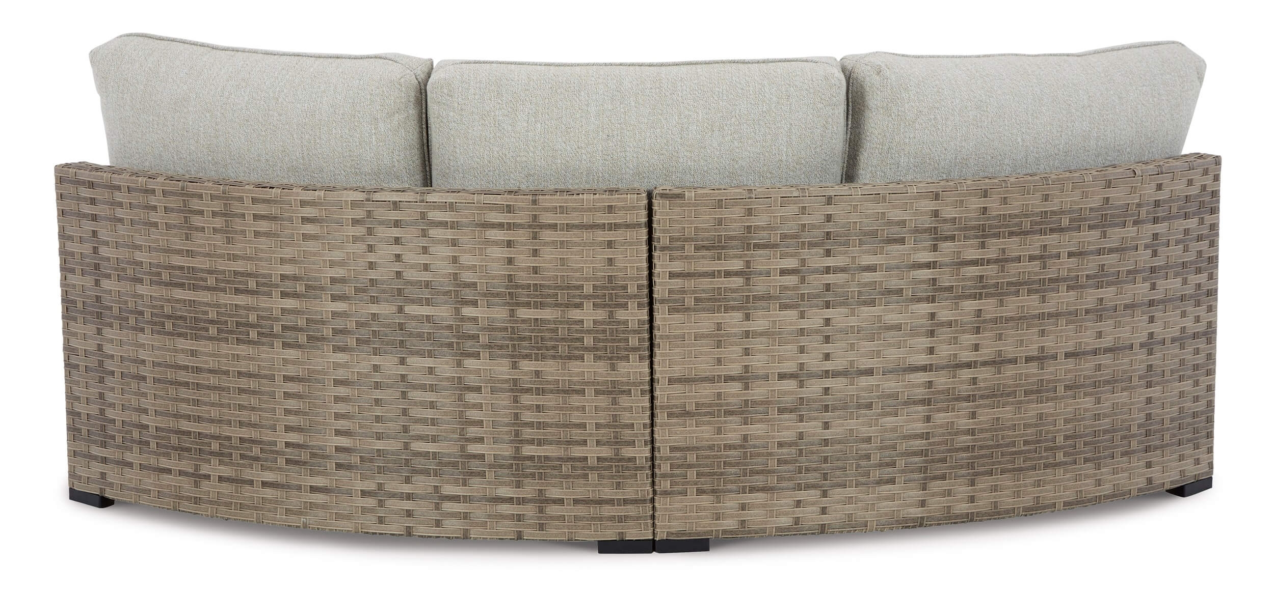 Calworth Outdoor Nuvella Fabric/Resin Wicker Curved Loveseat w/Cushion