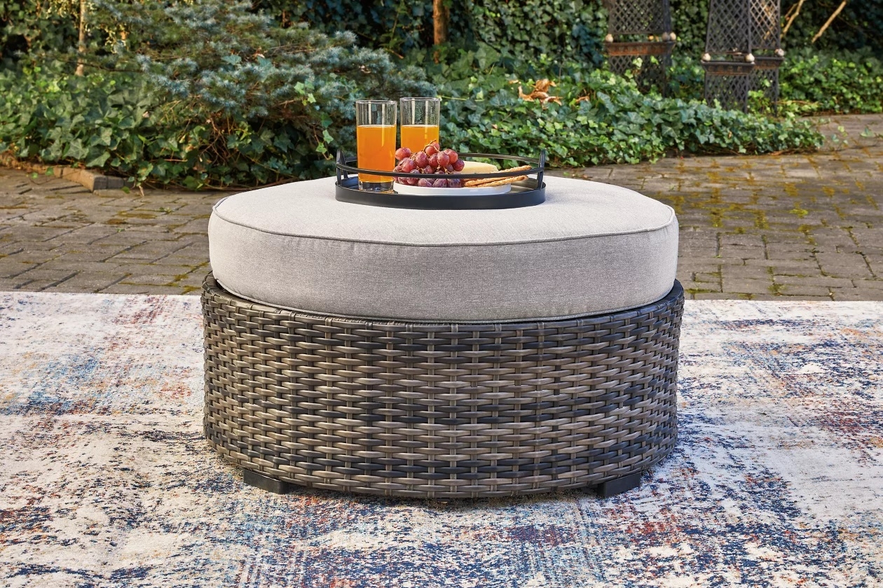Harbor Court Wicker Patio Ottoman w/Nuvella Cushion