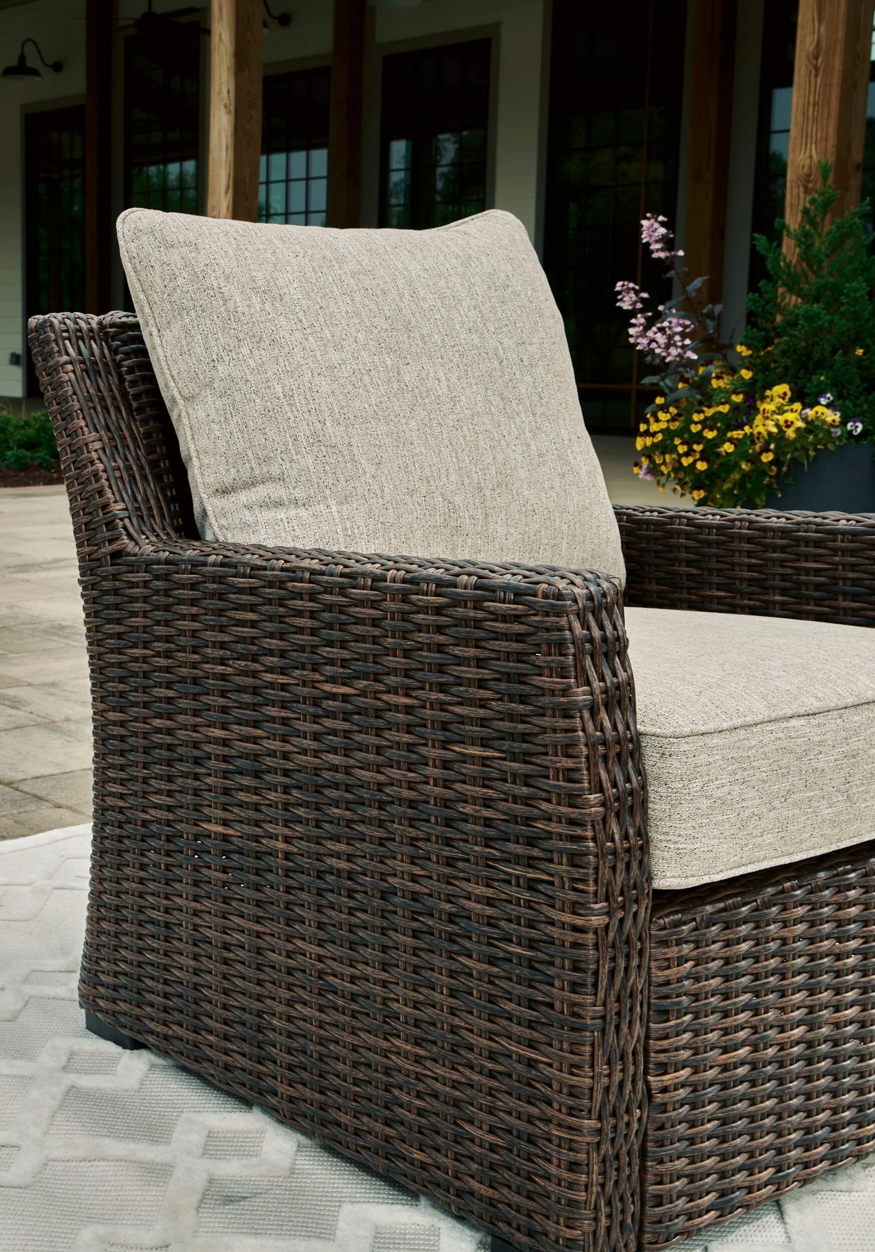 Brook Ranch Outdoor Nuvella Fabric/Resin Wicker Lounge Chair