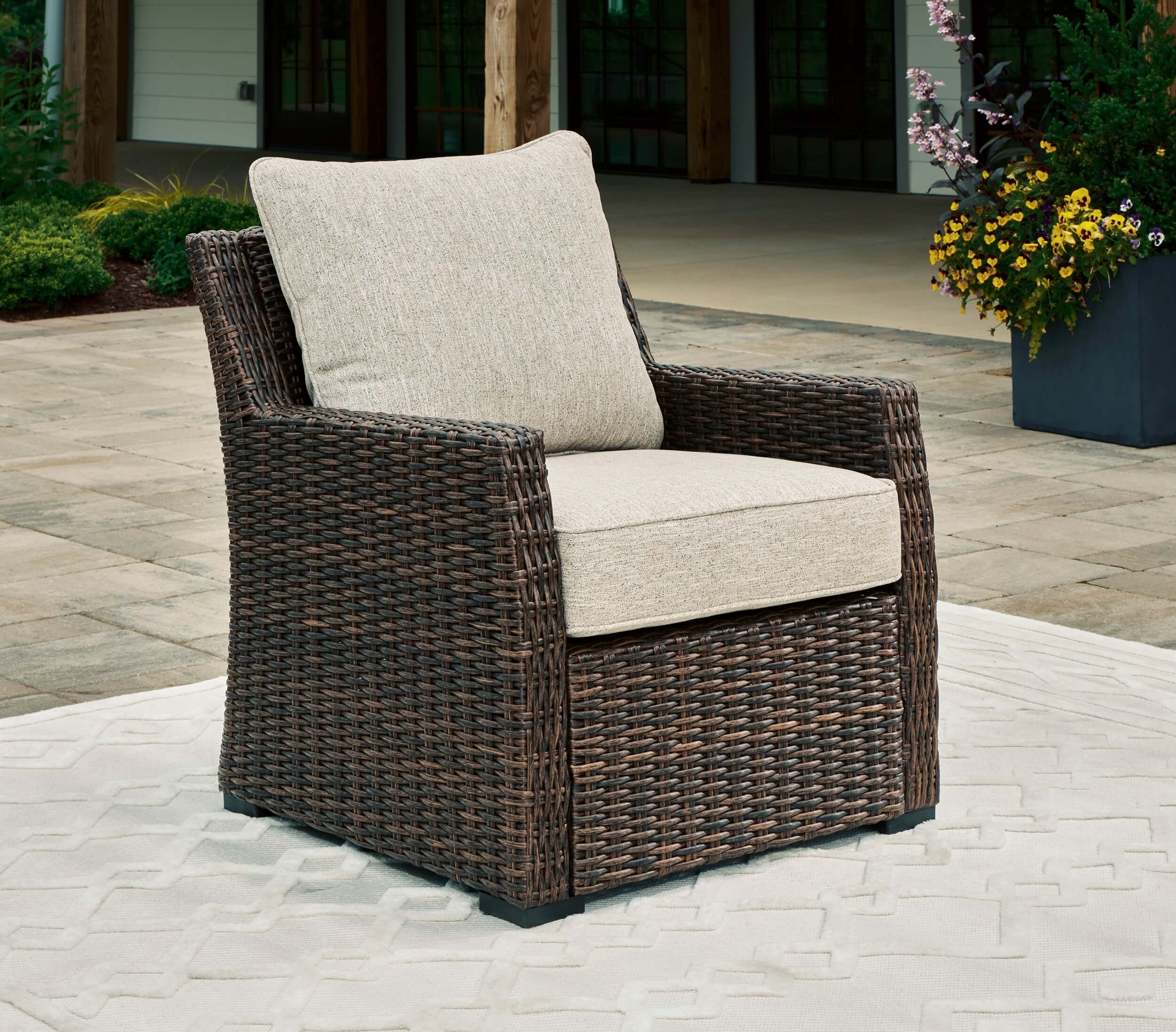 Brook Ranch Outdoor Nuvella Fabric/Resin Wicker Lounge Chair