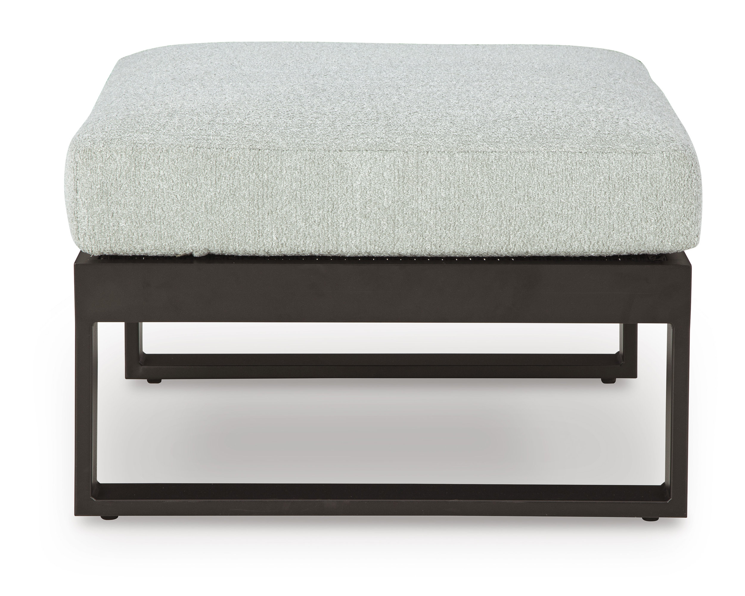 Beachloft Square Polyester/Aluminum Ottoman with Cushion