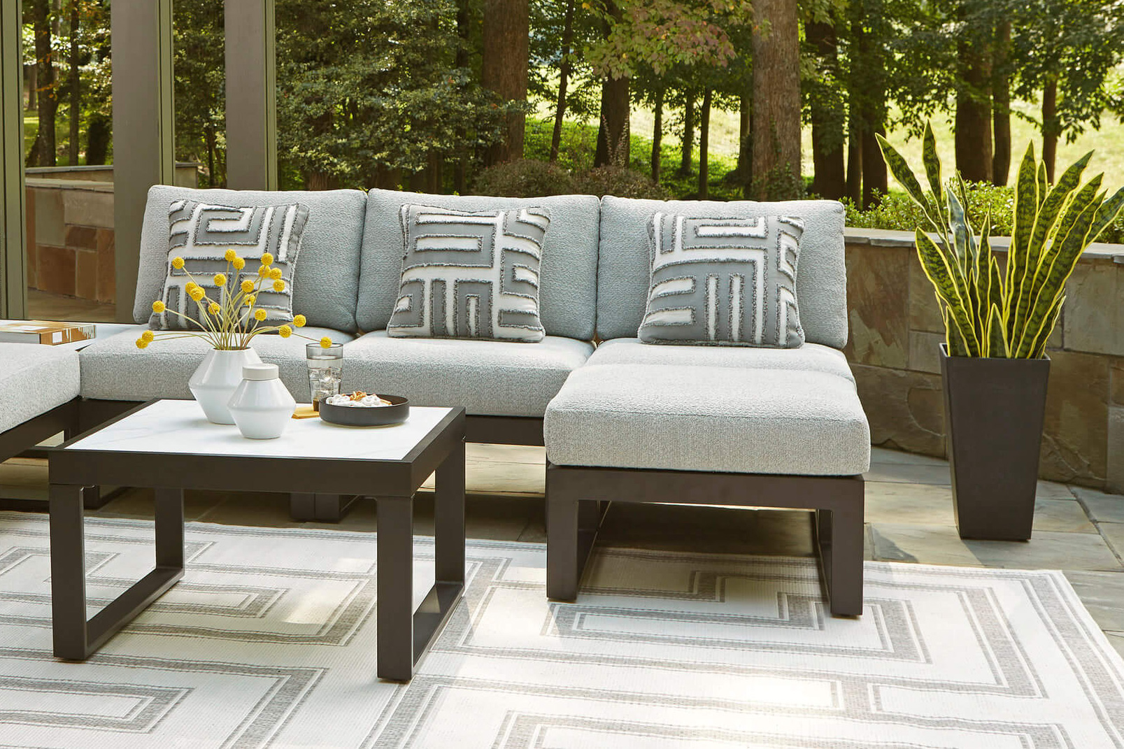 Beachloft Polyester/Aluminum 4-Piece Outdoor Modular Sectional