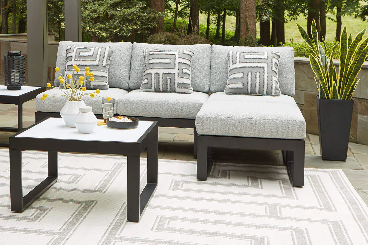 Beachloft Polyester/Aluminum 4-Piece Outdoor Modular Sectional