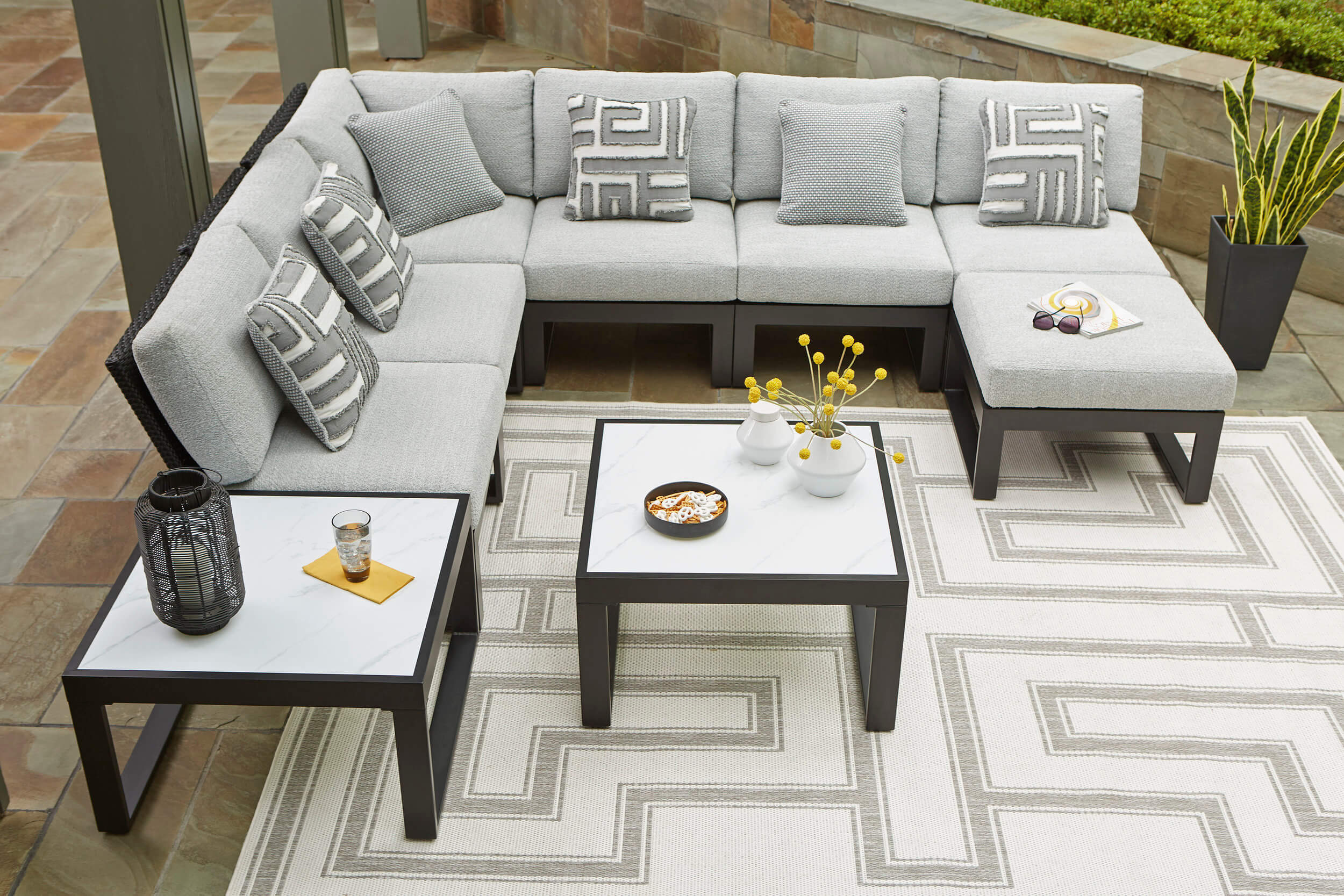 Beachloft Polyester/Aluminum 6-Piece Outdoor Modular Sectional