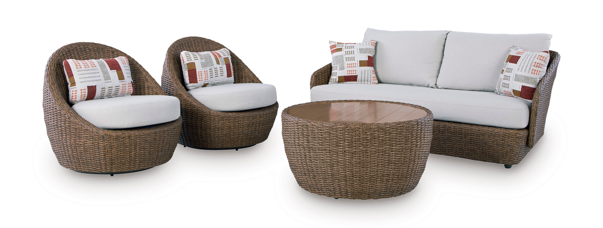 Double Point Resin Wicker 3-Piece Patio Set