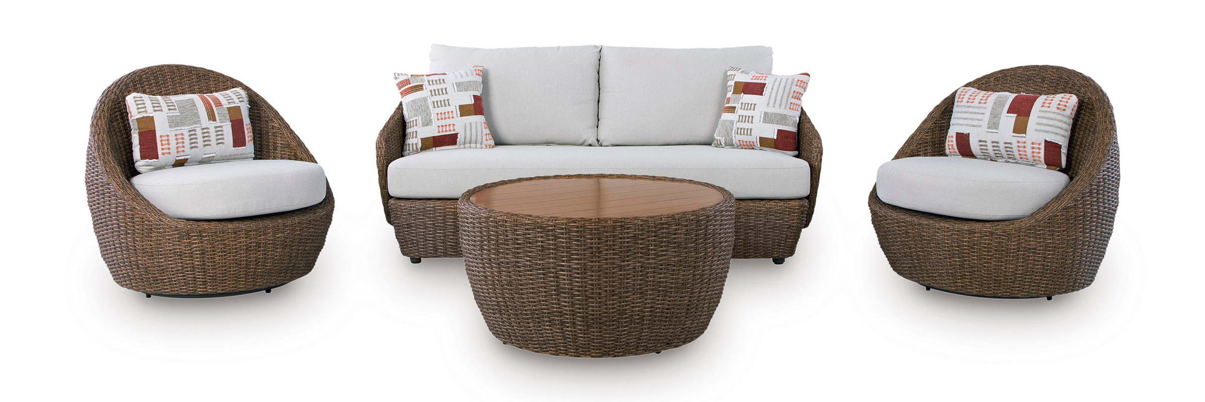 Double Point Resin Wicker 3-Piece Patio Set