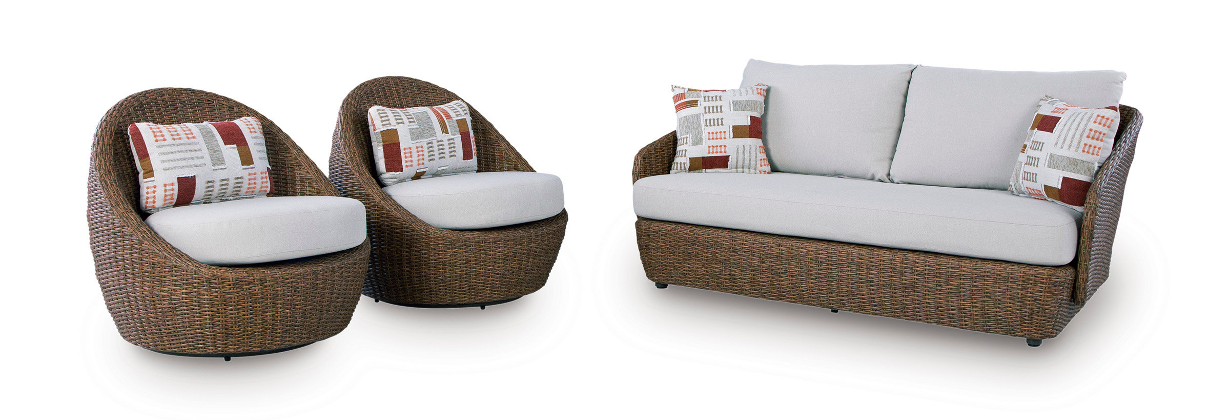 Double Point Resin Wicker 3-Piece Patio Set