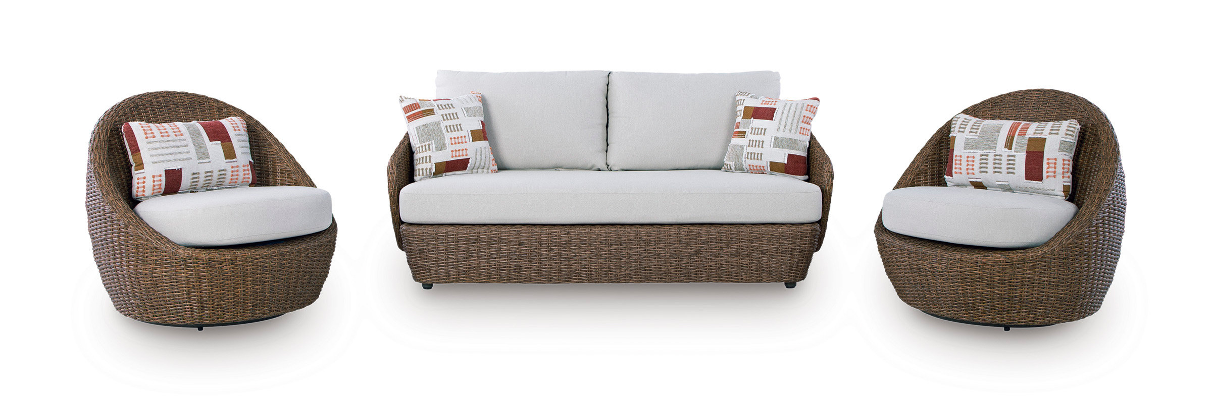 Double Point Resin Wicker 3-Piece Patio Set