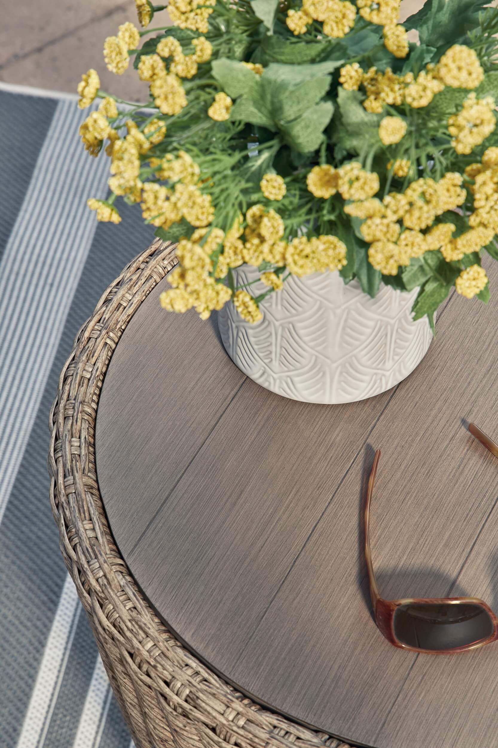Danson Outdoor Nuvella Fabric/Resin Wicker Patio Set