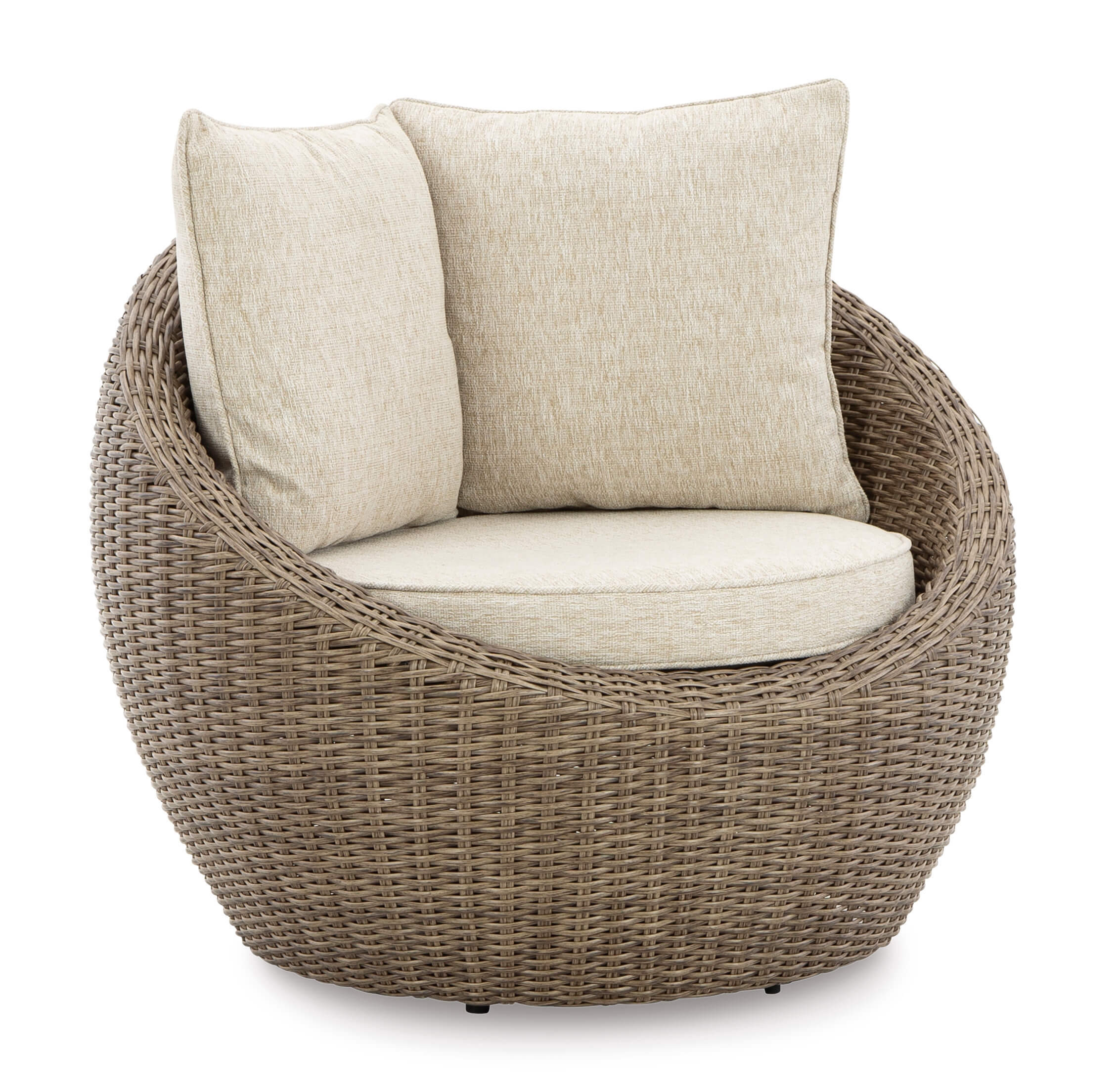 Danson Outdoor 2-Piece Nuvella Fabric/Resin Wicker Swivel Lounge Chair