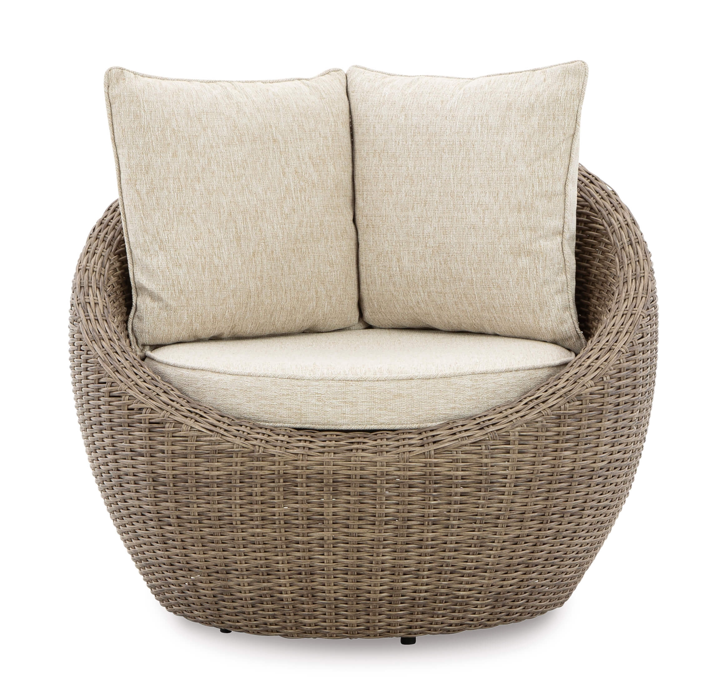 Danson Outdoor 2-Piece Nuvella Fabric/Resin Wicker Swivel Lounge Chair