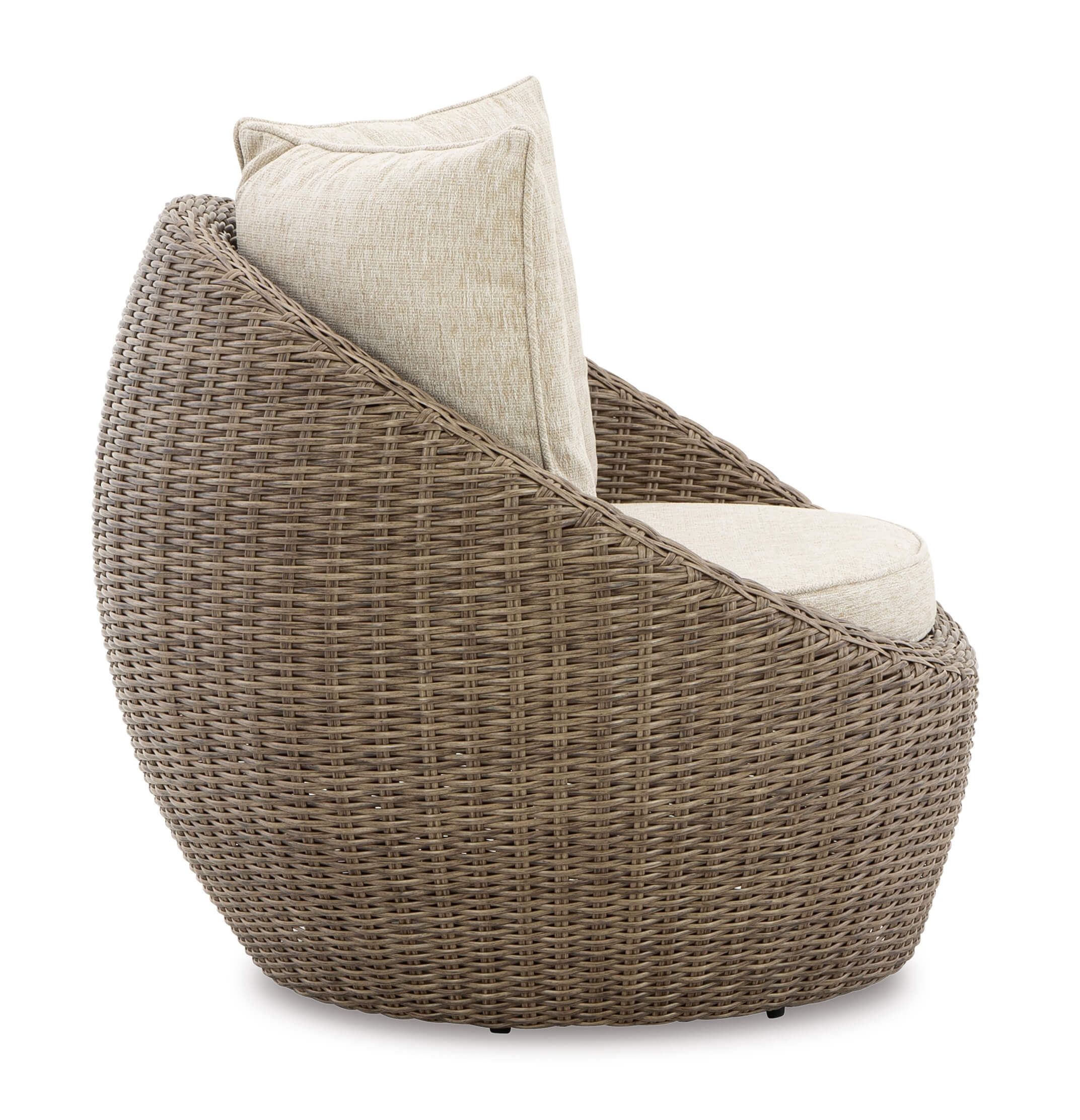 Danson Outdoor 2-Piece Nuvella Fabric/Resin Wicker Swivel Lounge Chair