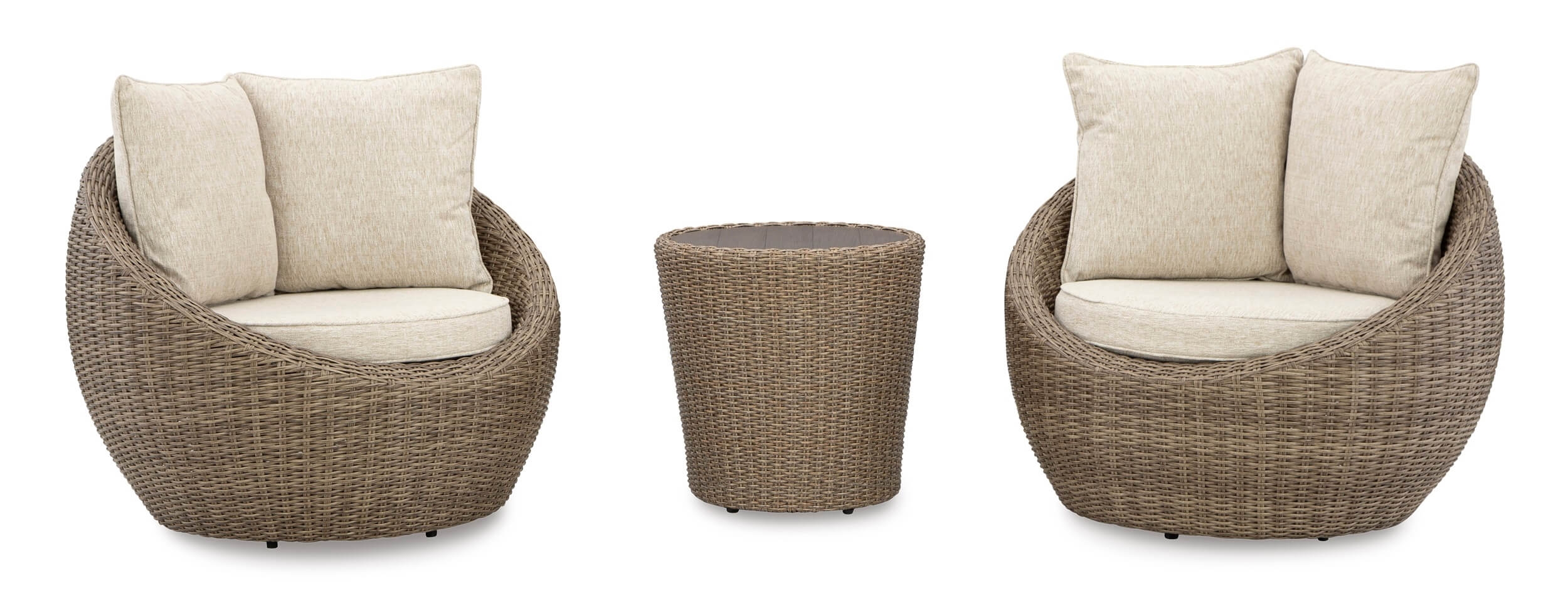 Danson Outdoor Nuvella Fabric/Resin Wicker Patio Set