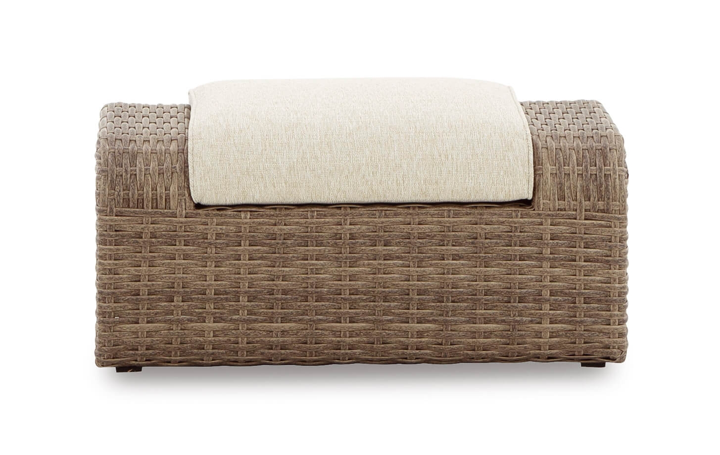 Sandy Bloom Outdoor Nuvella Fabric/Resin Wicker Ottoman