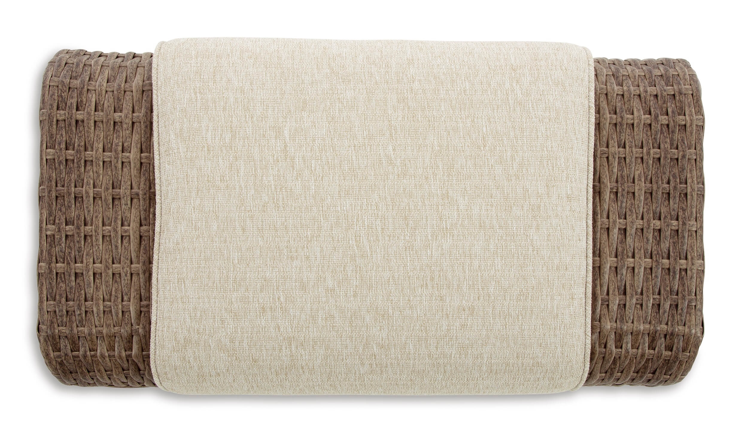 Sandy Bloom Outdoor Nuvella Fabric/Resin Wicker Ottoman