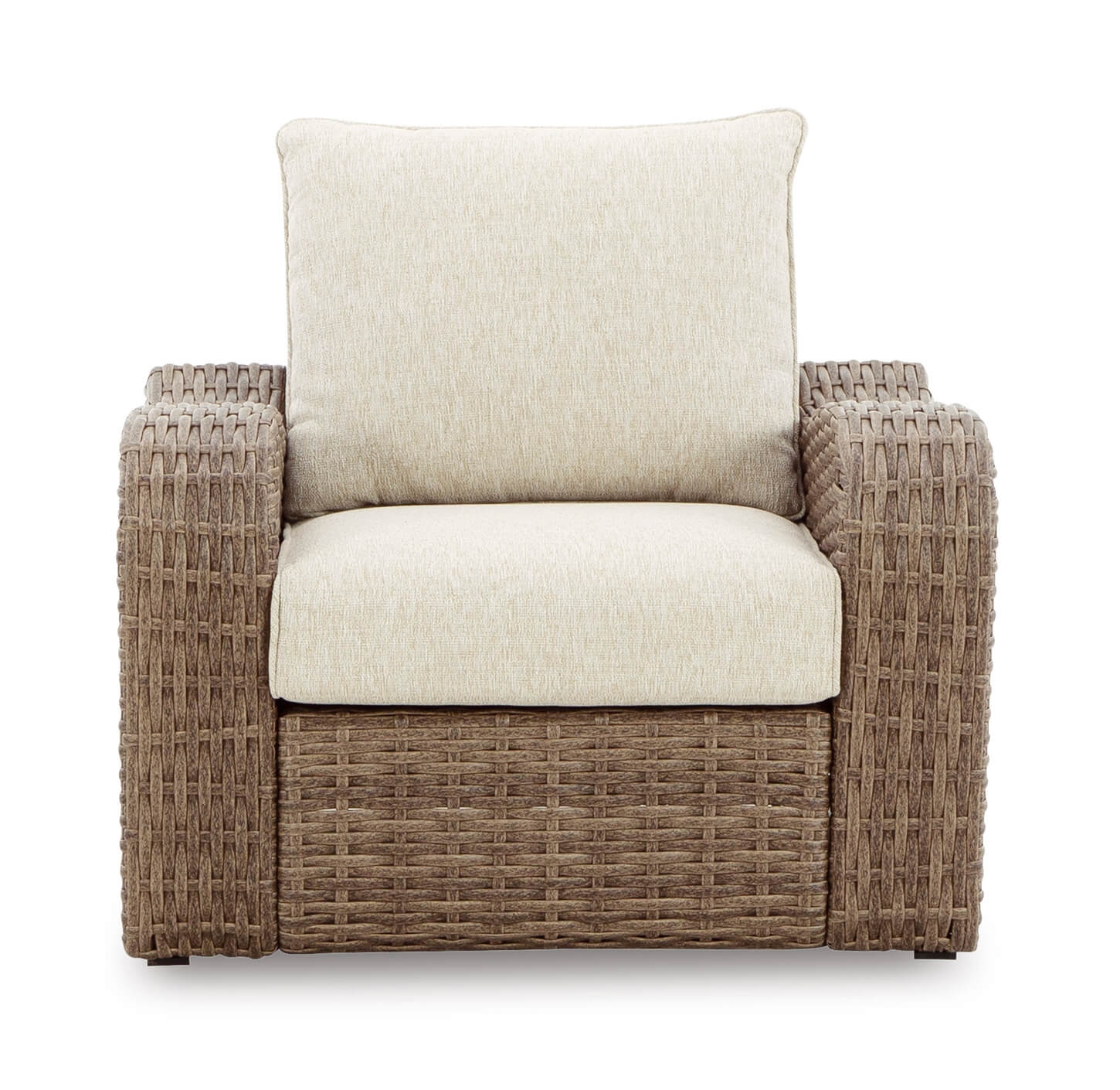 Sandy Bloom Outdoor Nuvella Fabric/Resin Wicker Set w/Pillows