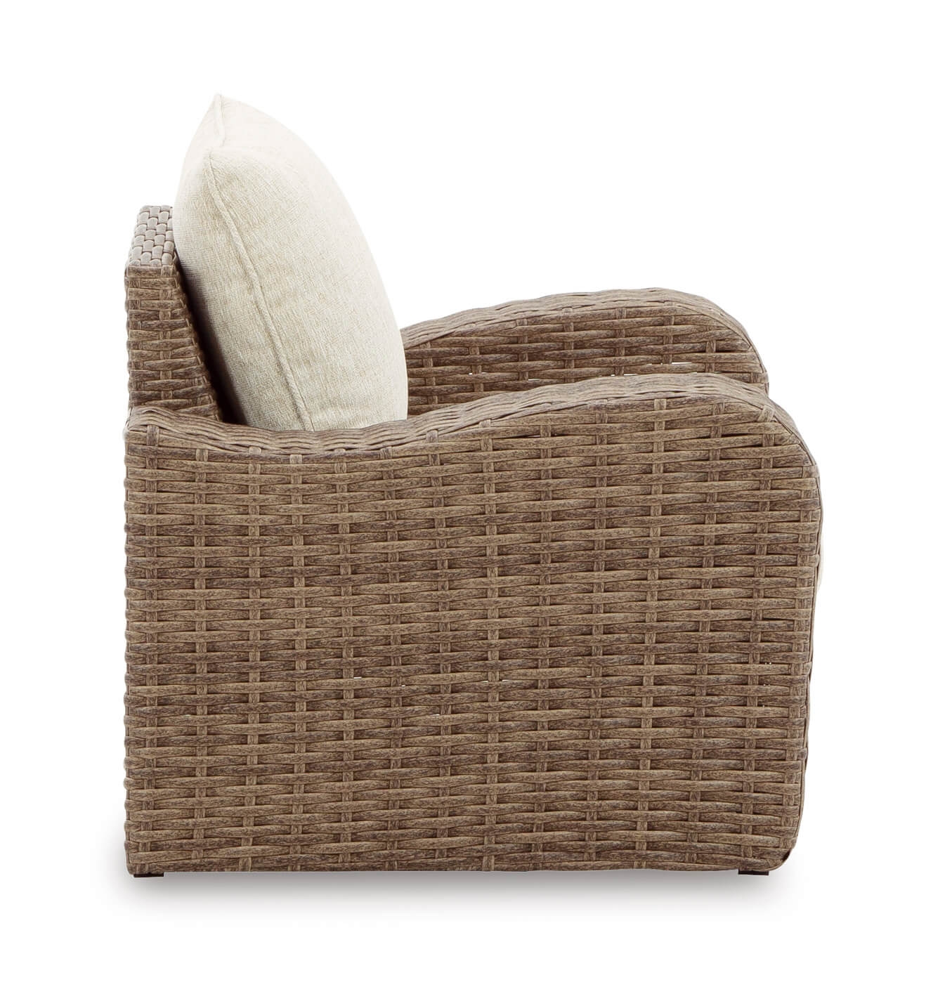 Sandy Bloom Outdoor Nuvella Fabric/Resin Wicker Lounge Chair