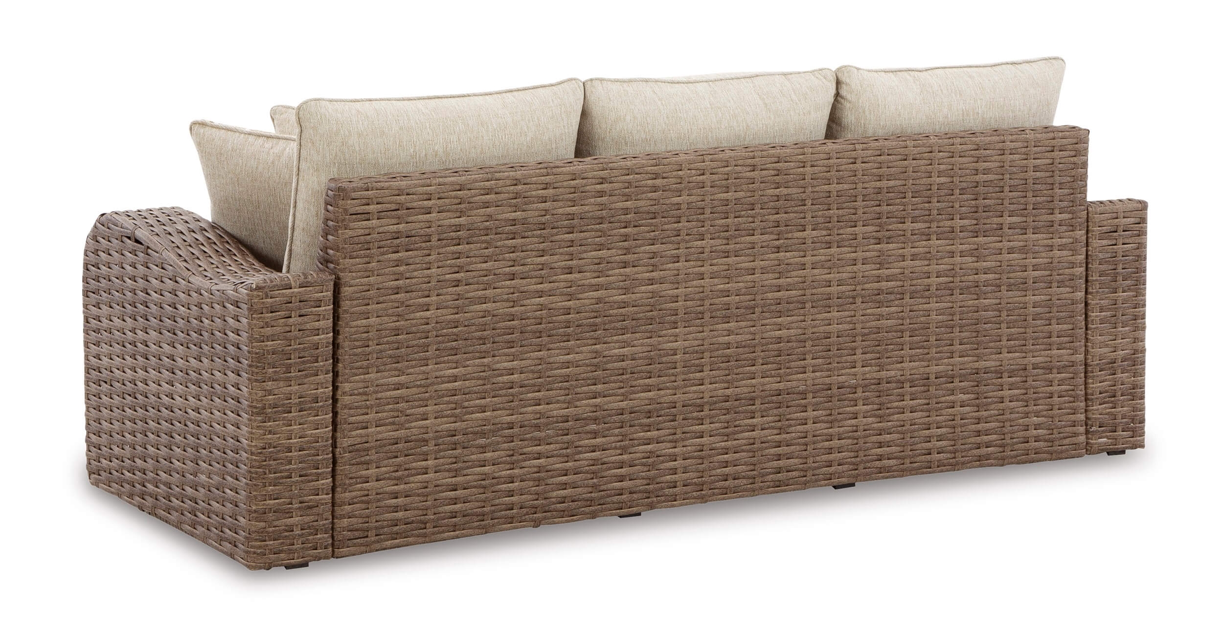 Sandy Bloom Outdoor Nuvella Fabric/Resin Wicker Set w/Pillows