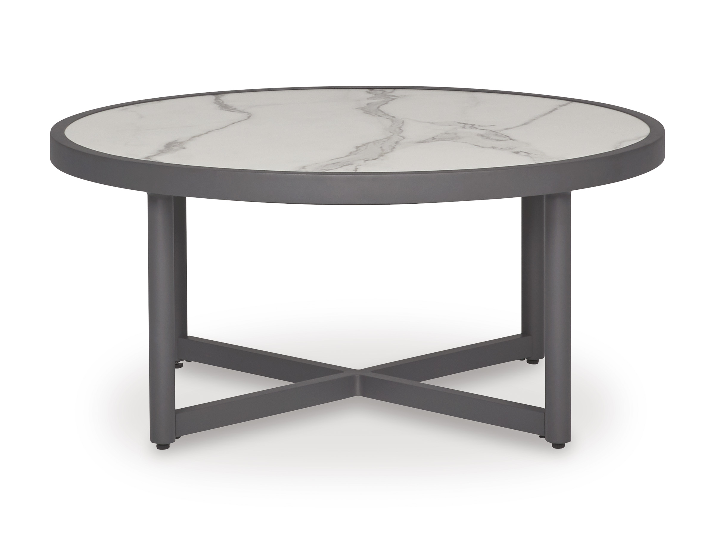 Ocean Beach Round Aluminum/Faux Stone Cocktail Table