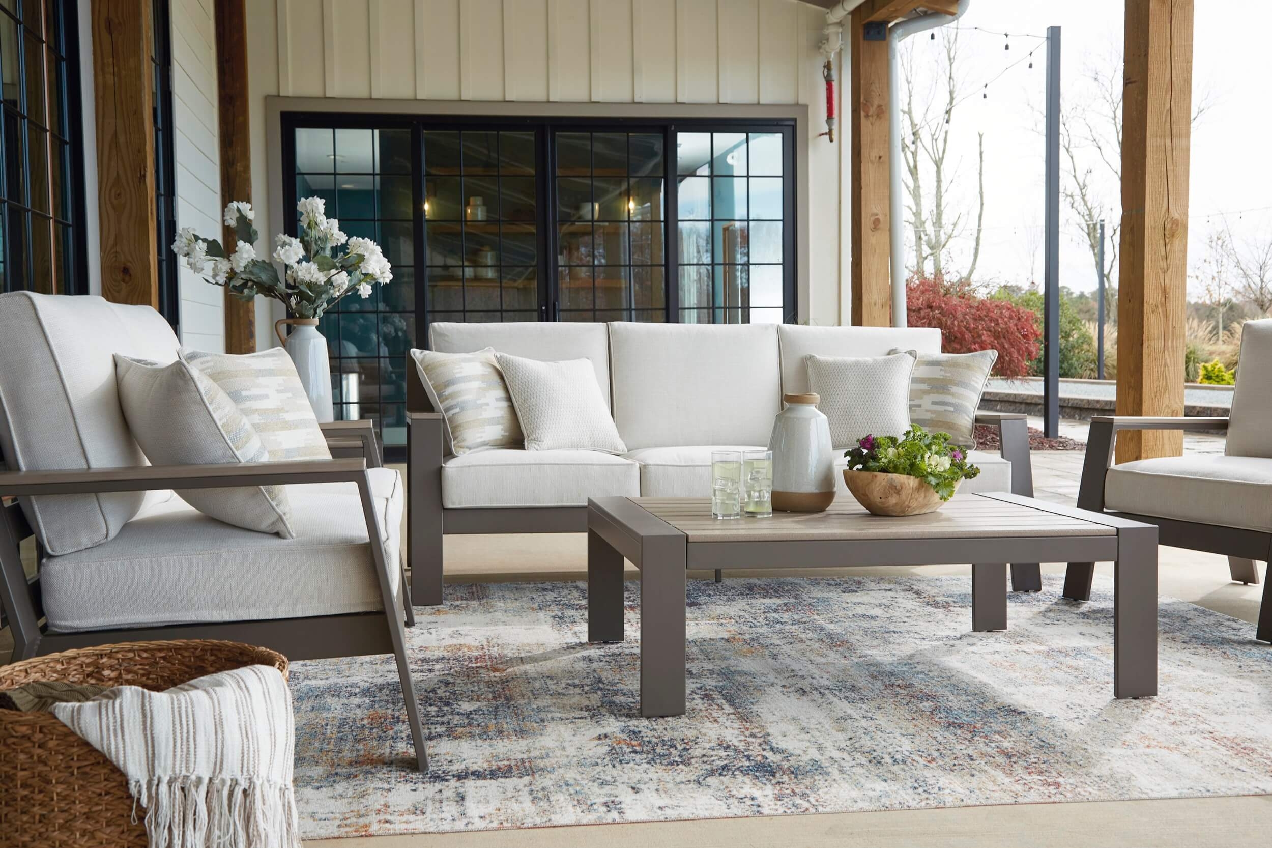 Tropicava Outdoor Nuvella Fabric Sofa w/4 Pillows