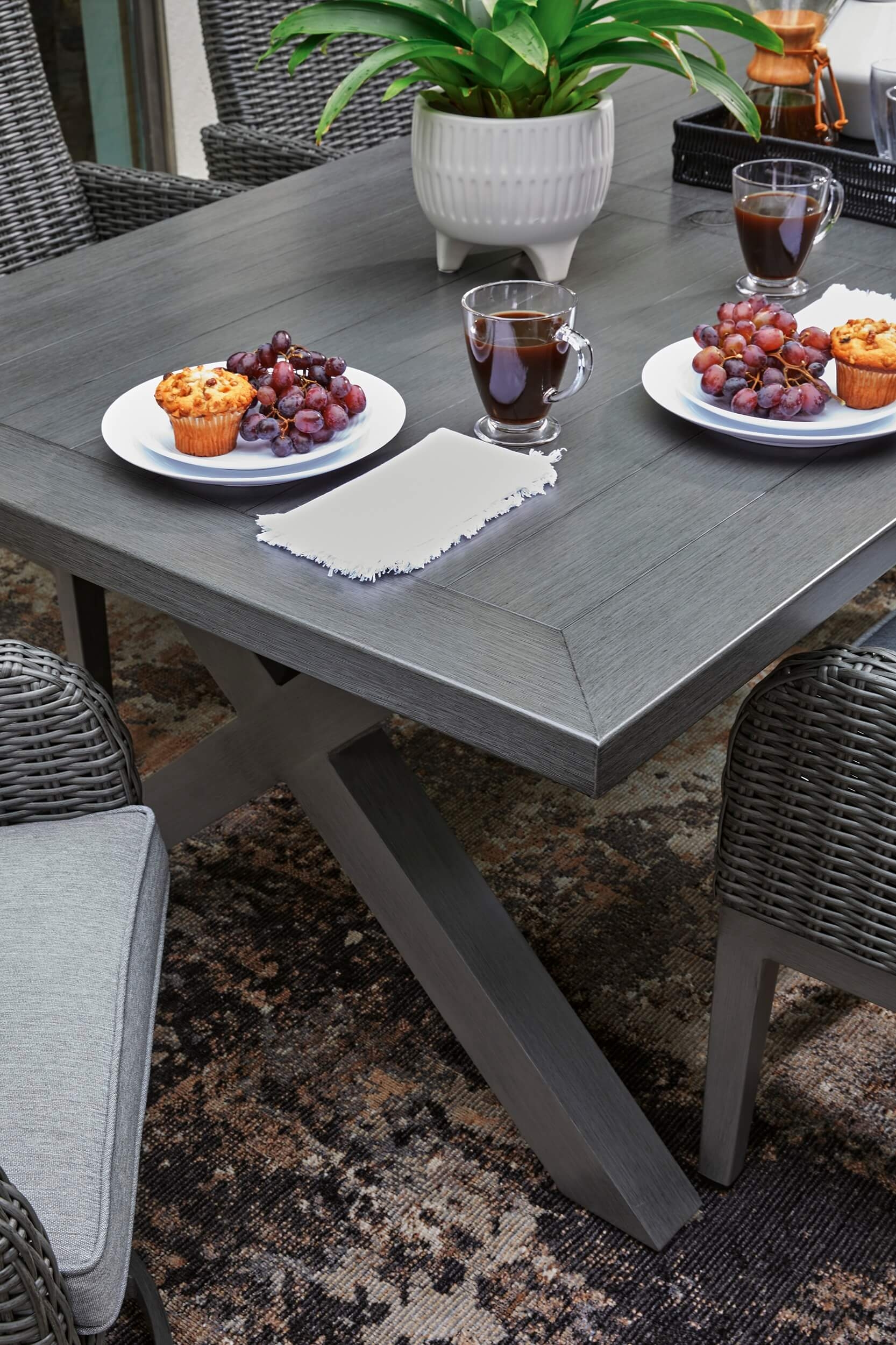 Elite Park Outdoor Nuvella Fabric/Resin Wicker Dining Set