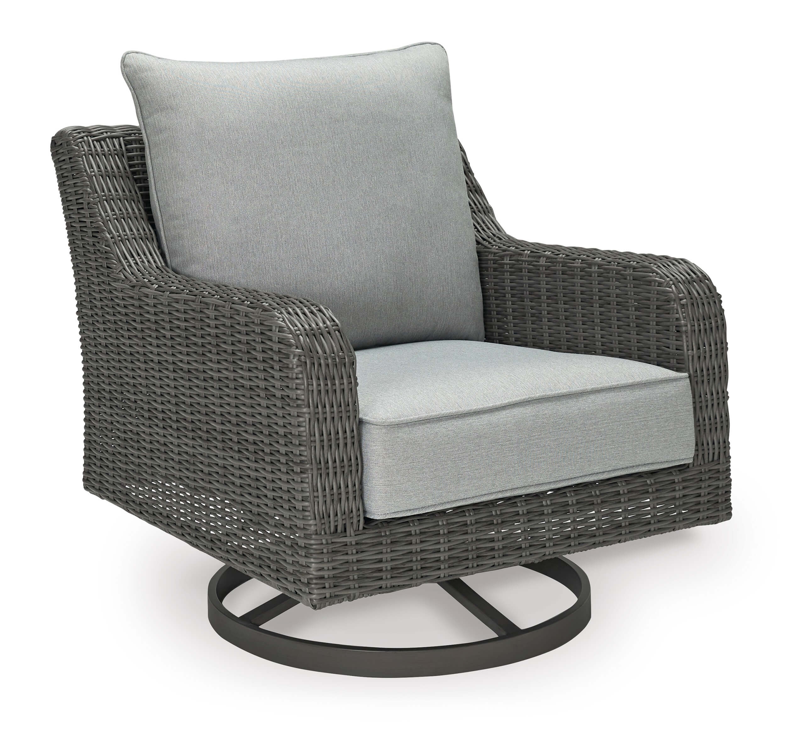 Elite Park Outdoor Nuvella Fabric/Resin Wicker Set w/Pillows