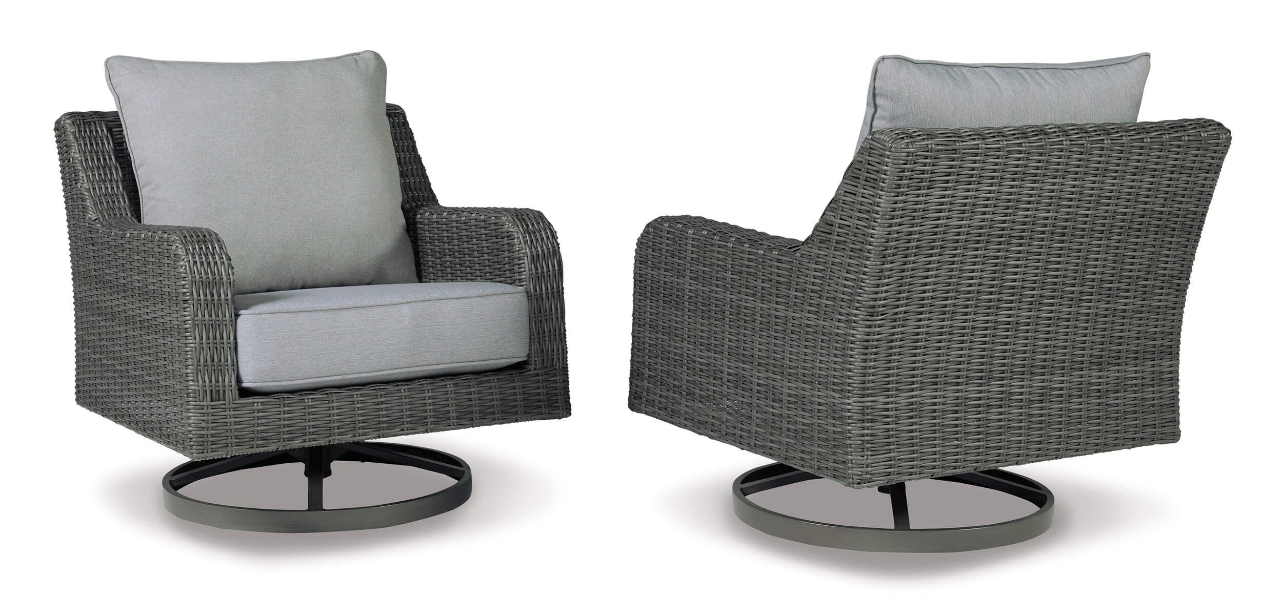 Elite Park Outdoor Nuvella Fabric/Resin Wicker Swivel Lounge Chair
