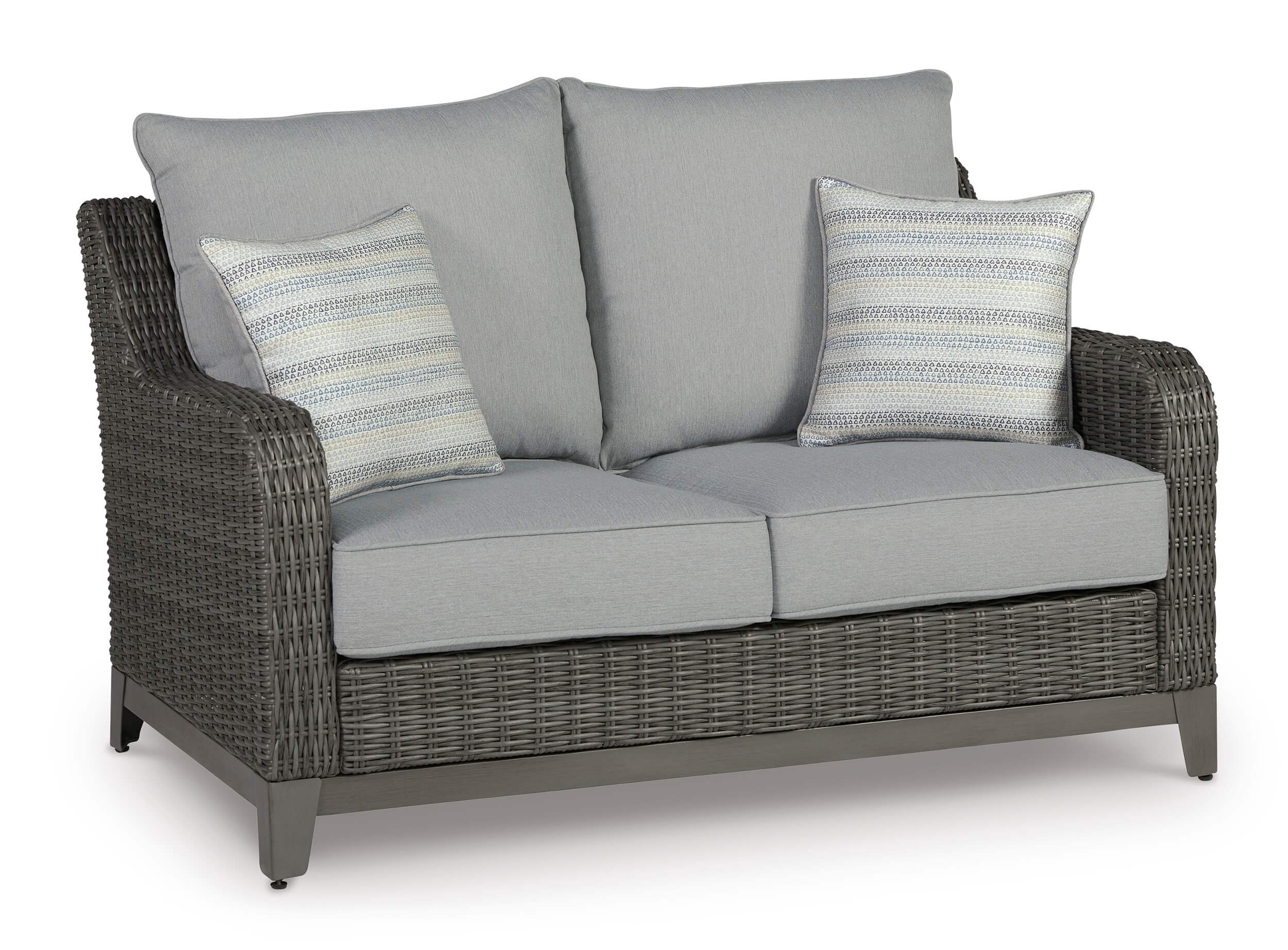 Elite Park Outdoor Nuvella Fabric/Resin Wicker Set w/Pillows